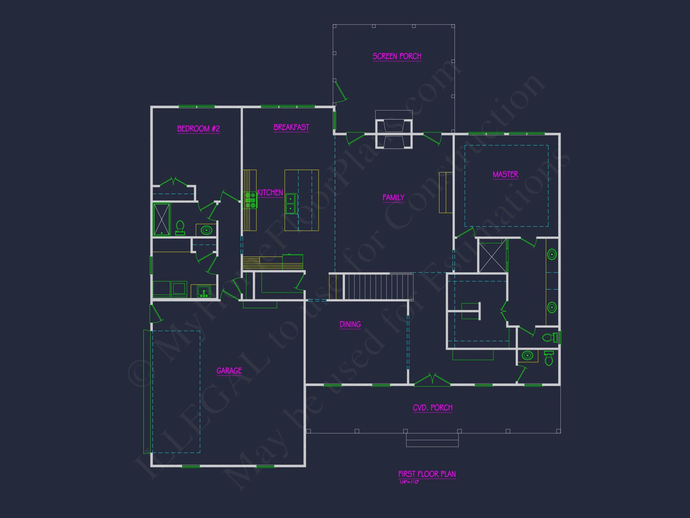 19-1279 HOUSE PLAN - Elegant House Plan with 4 Bedrooms | CAD Floor Plan Designs 4 CAD Floor Plan Designs