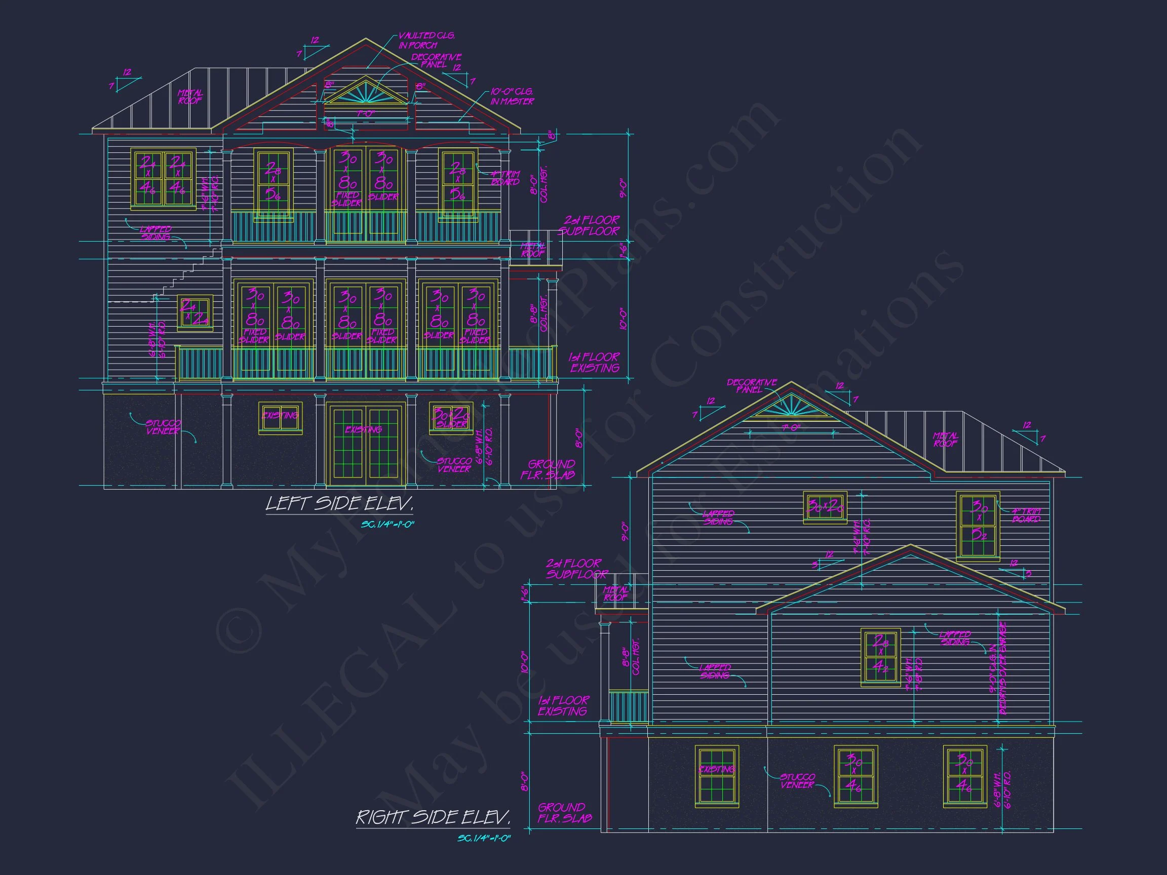 19-1229 HOUSE PLAN - Modern Coastal House Plan with CAD Designs and 3 Floors 10 Modern Coastal house Plan with CAD Designs and 3 Floors
