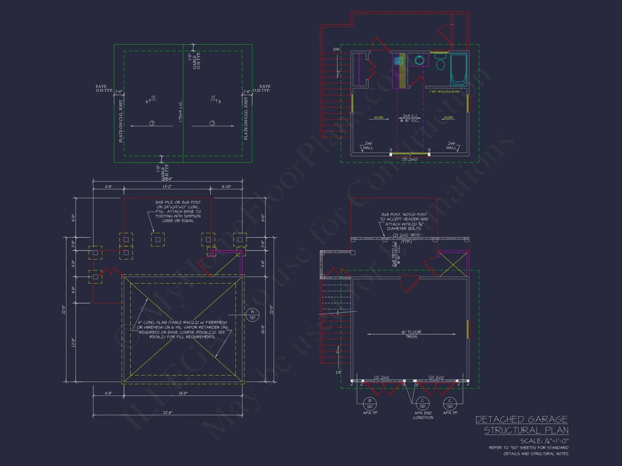 Cottage-Style house Plan with Detached Garage and CAD Designs
