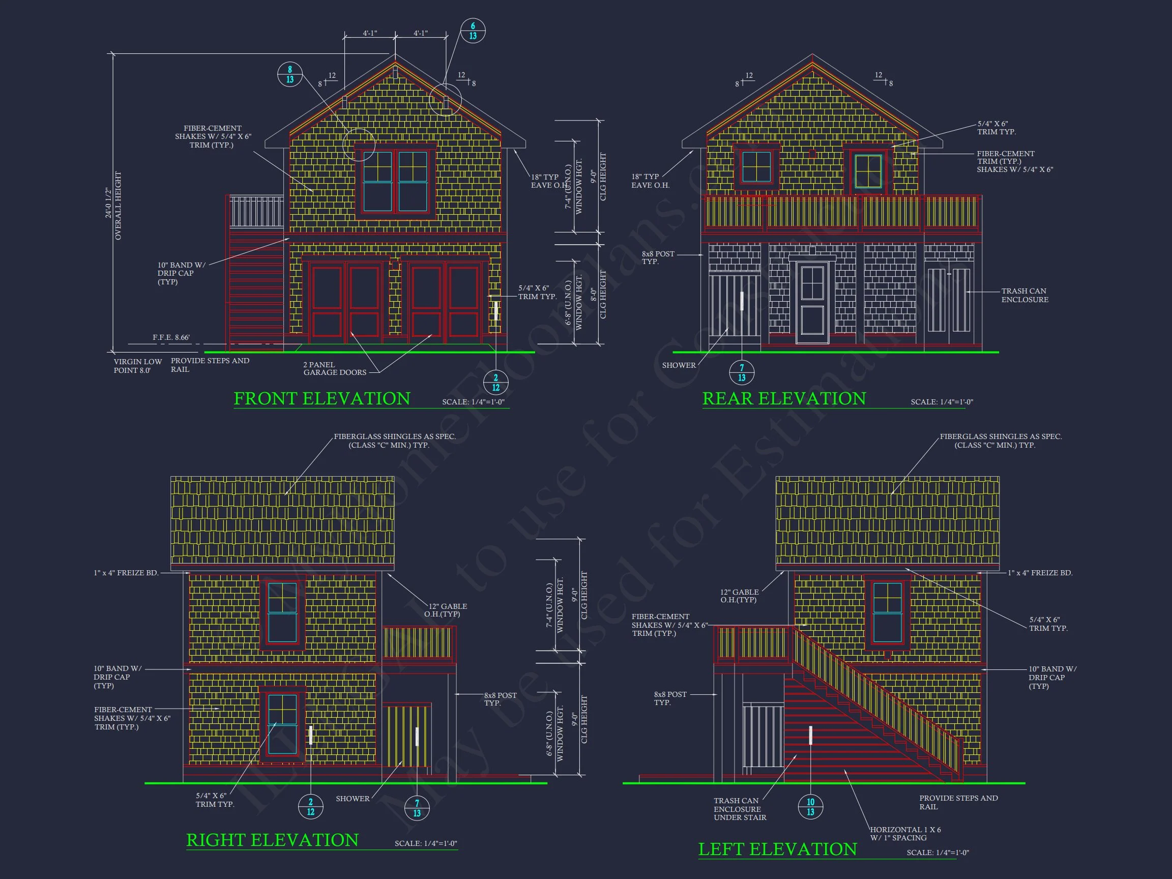 18-2163 HOUSE PLAN - Cottage-Style House Plan with Detached Garage and CAD Designs 20 Cottage-Style house Plan with Detached Garage and CAD Designs