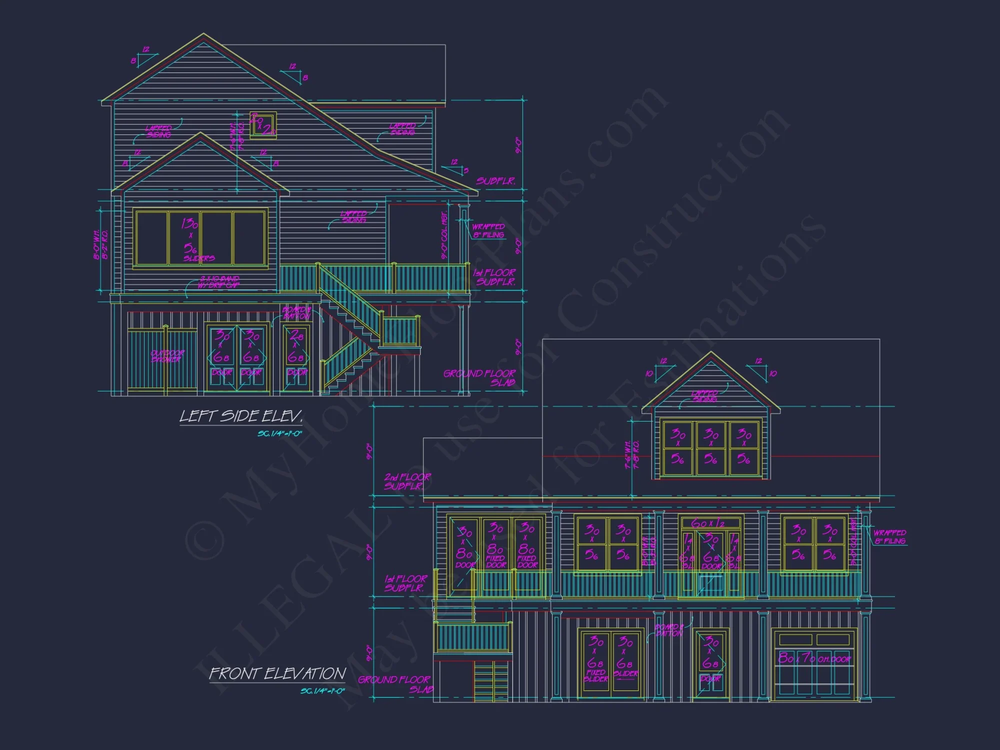 Spacious Beach house Floor Plan with Modern CAD Designs