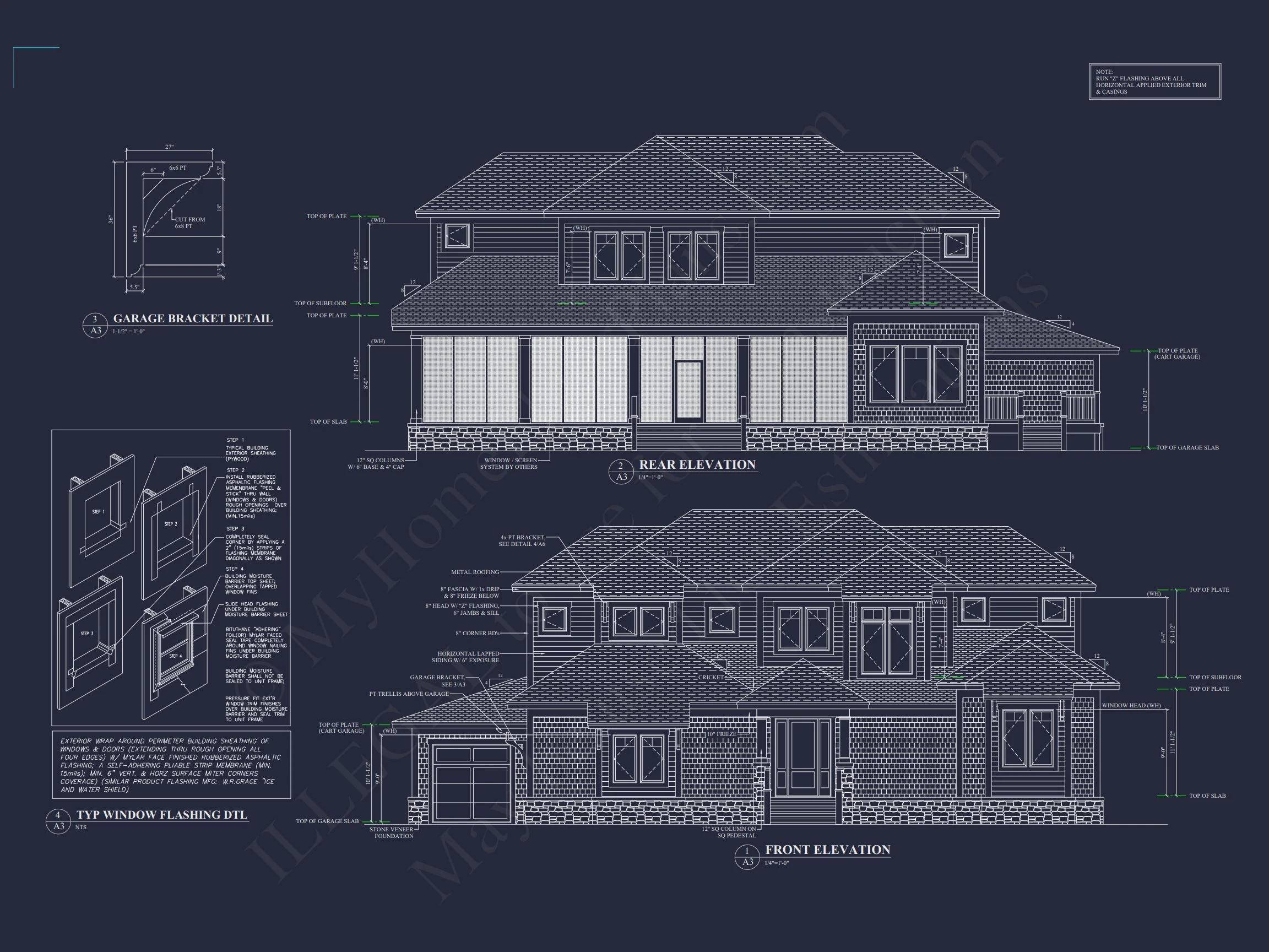 18-1825 HOUSE PLAN - Modern Suburban House Plan with Detailed Blueprint Designs 2 Modern Suburban house Plan with Detailed Blueprint Designs