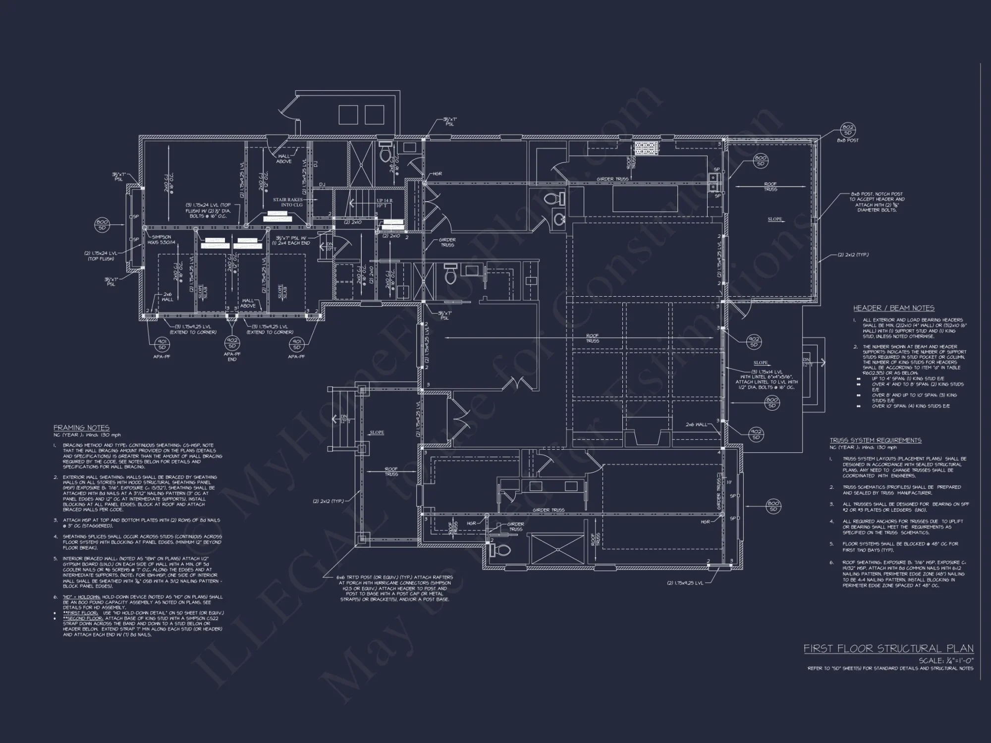 Modern Craftsman house Plan with 1.5 Floors, CAD Designs, and Blueprint