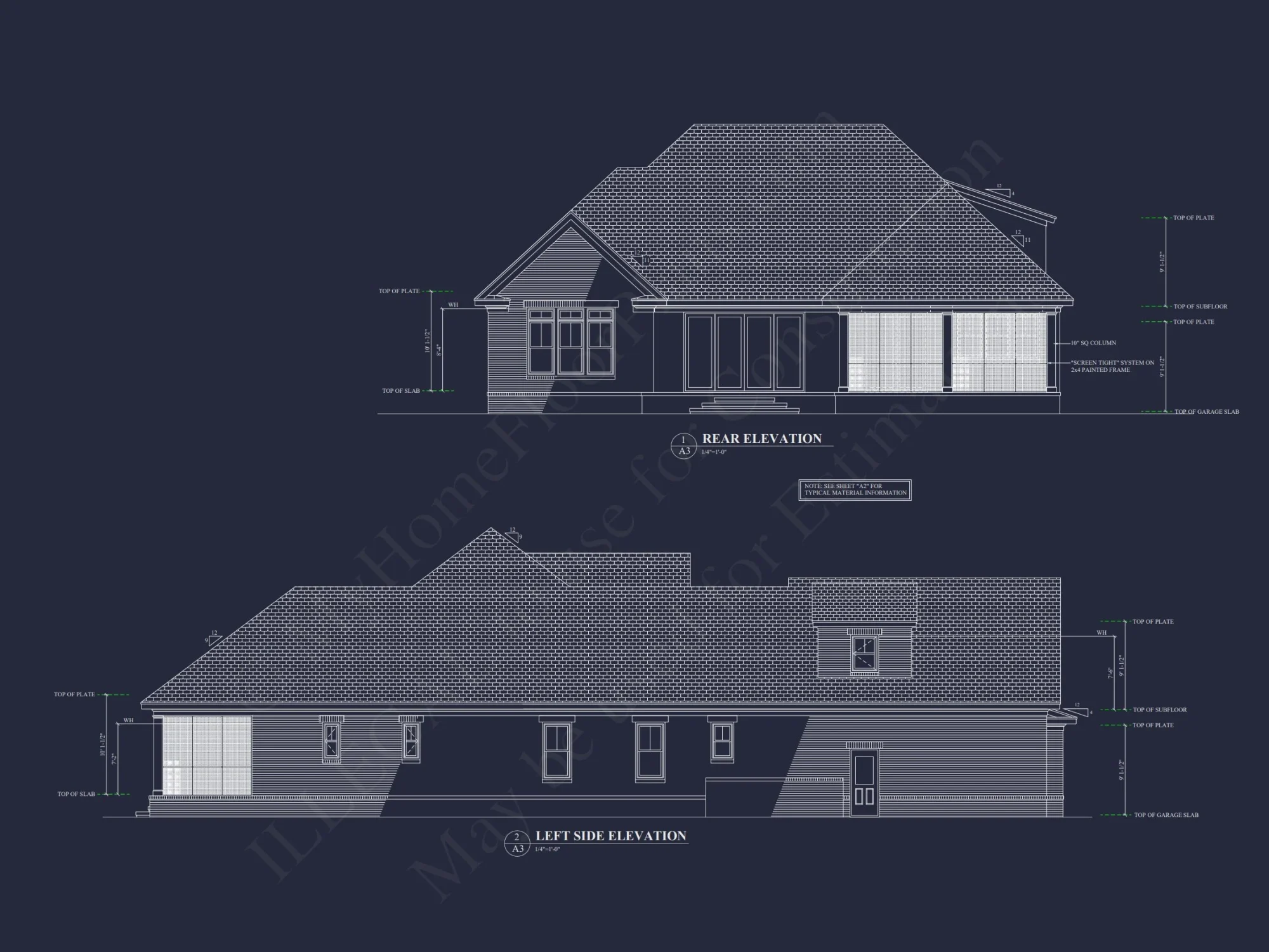 Modern Craftsman house Plan with 1.5 Floors, CAD Designs, and Blueprint