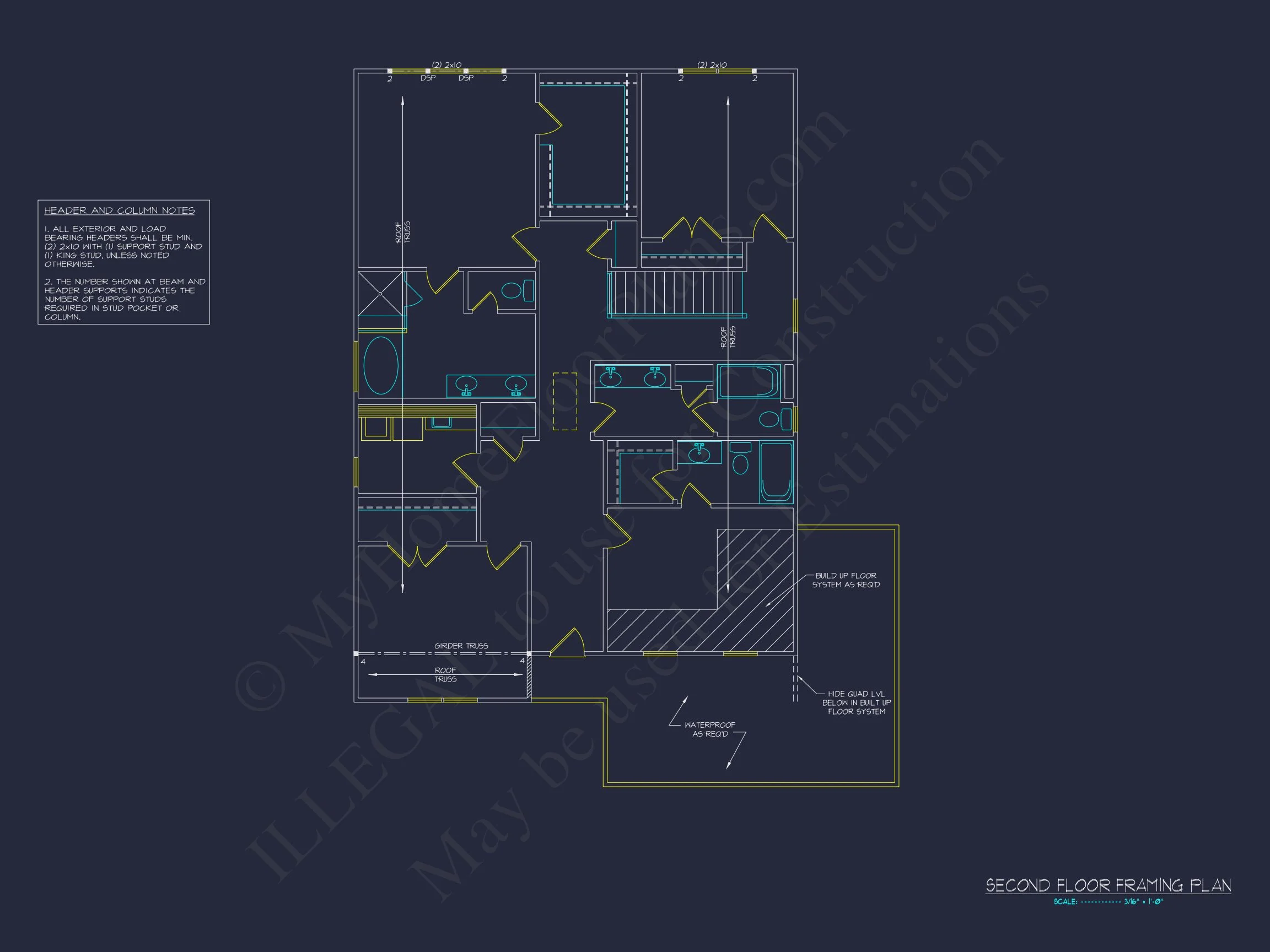 18-1521 HOUSE PLAN - Modern Suburban House Floor Plan with CAD Design Features 11 Modern Suburban house Floor Plan with CAD Design Features