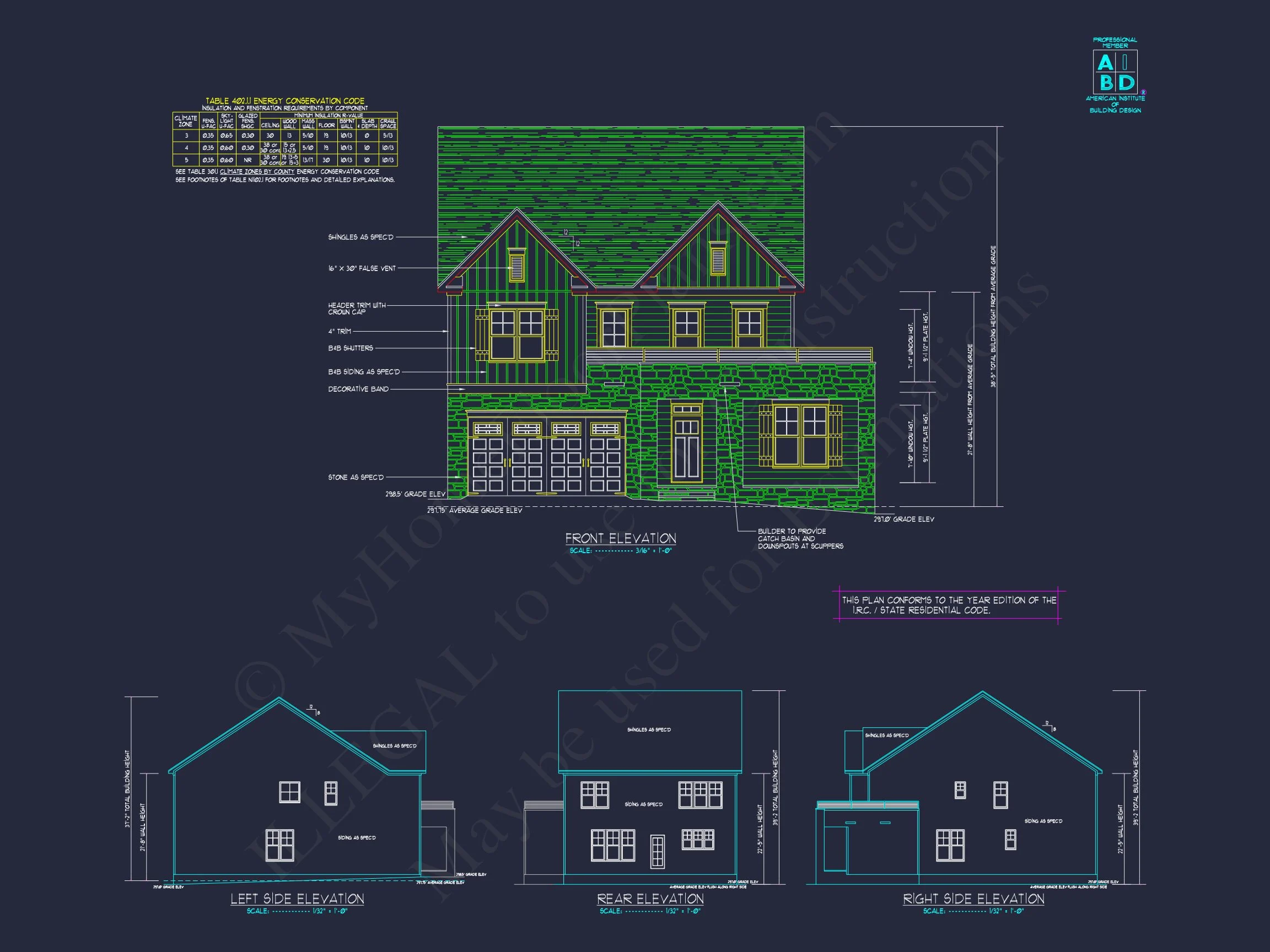 18-1521 HOUSE PLAN - Modern Suburban House Floor Plan with CAD Design Features 4 Modern Suburban house Floor Plan with CAD Design Features