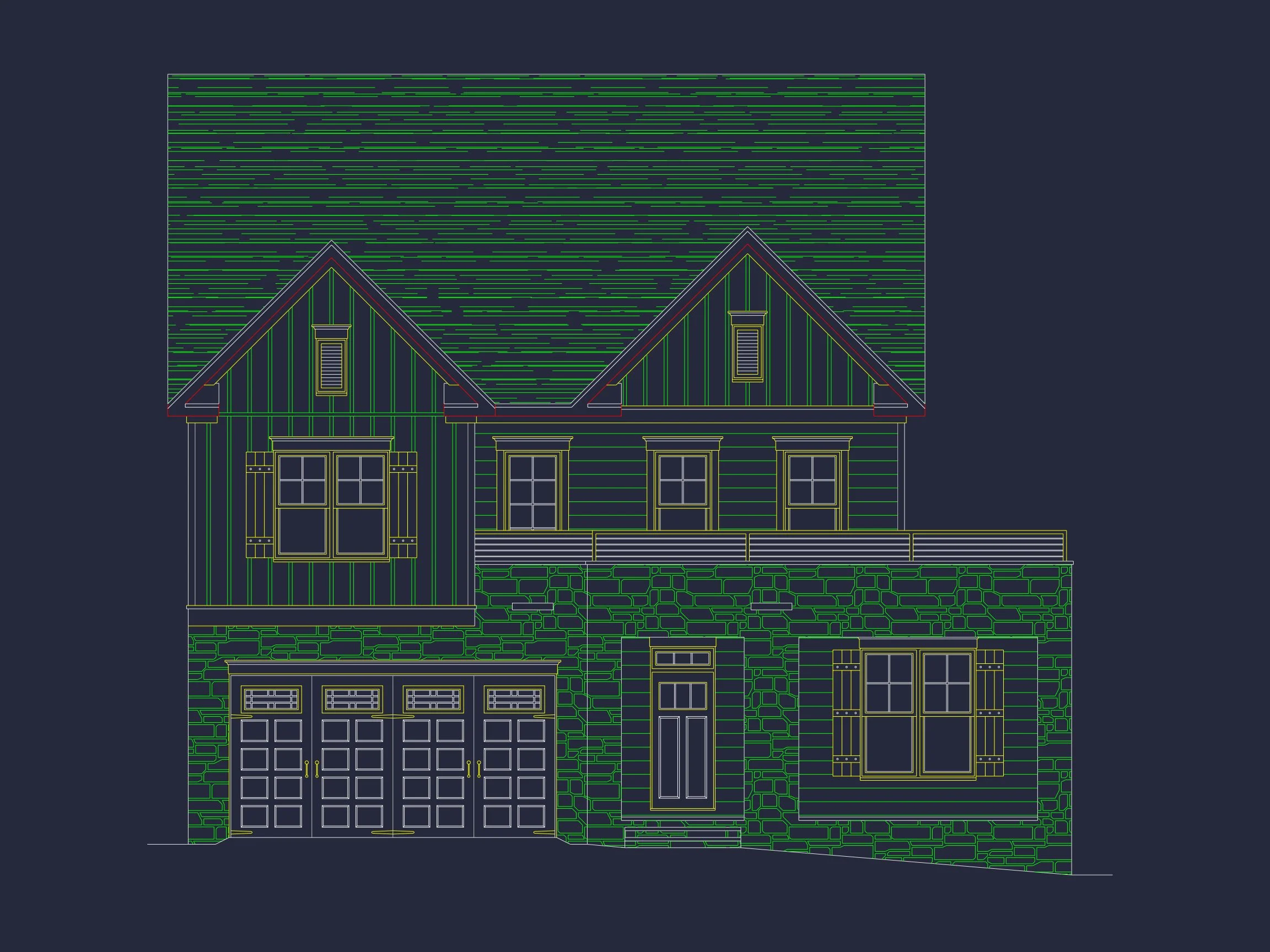 18-1521 HOUSE PLAN - Modern Suburban House Floor Plan with CAD Design Features 3 Modern Suburban house Floor Plan with CAD Design Features