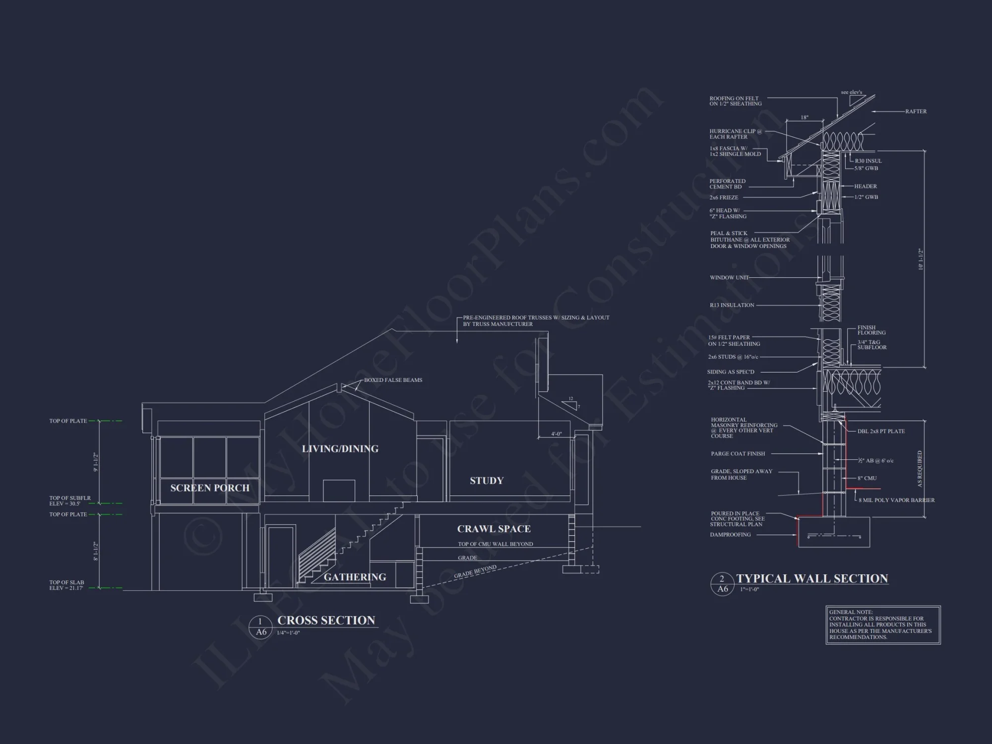 Craftsman house Plan with 2 Floors, CAD Designs & Open Layout