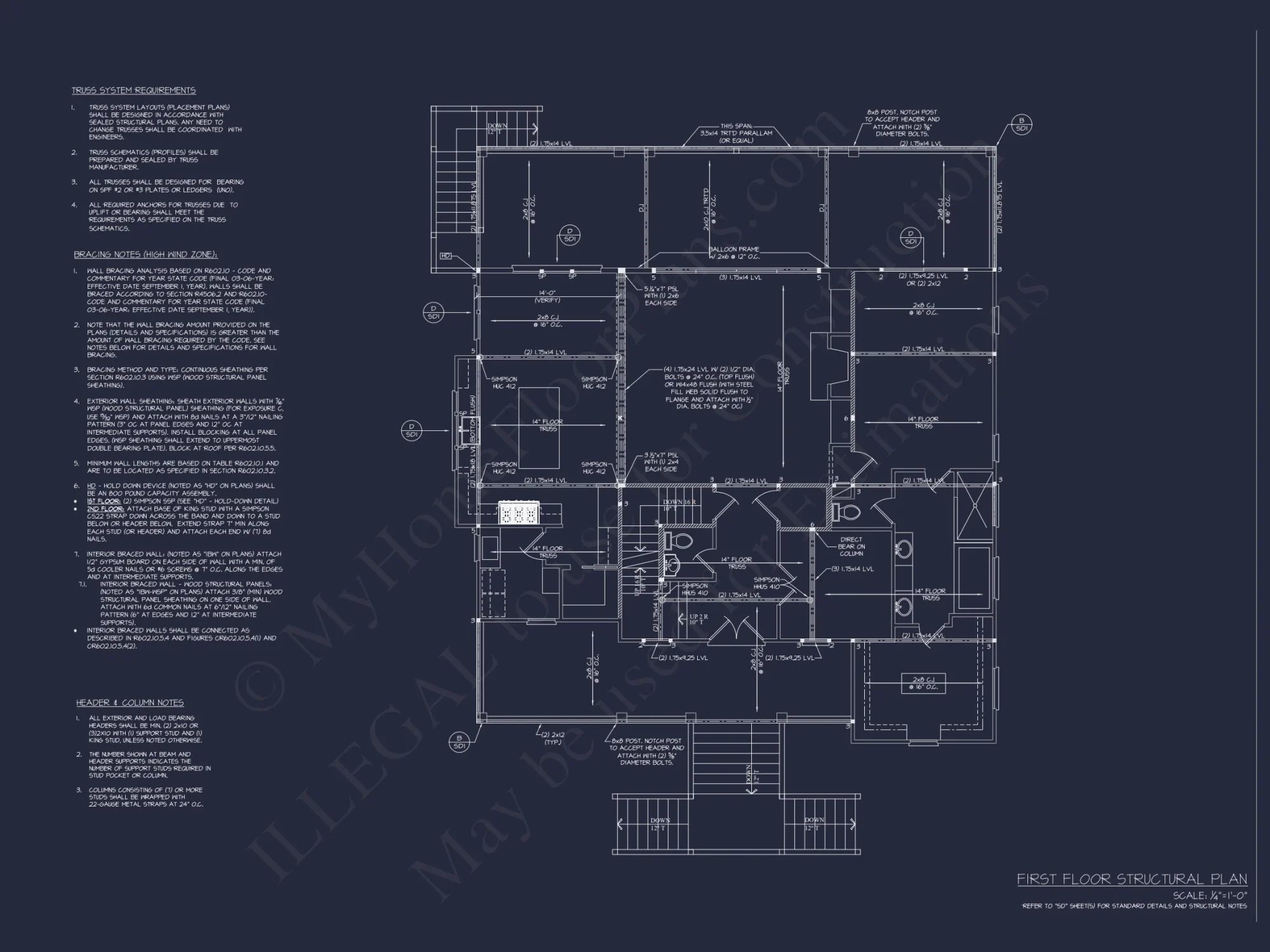 Modern Coastal house Plan with CAD-Designed Architectural Floors