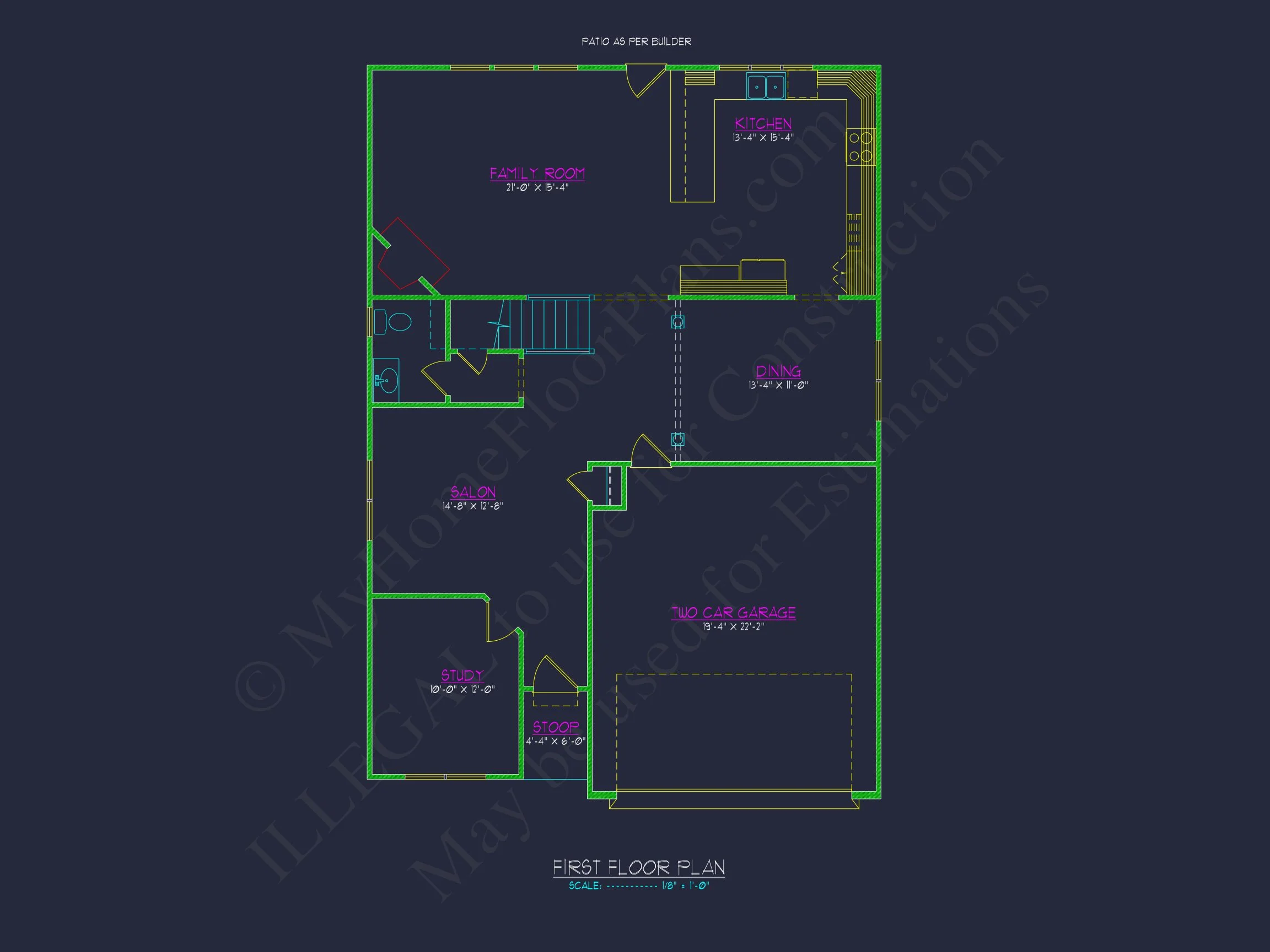 18-1165 HOUSE PLAN - House Plan with 2 Floors, 4 Beds, CAD Blueprint & Designs 5 house Plan with 2 Floors, 4 Beds, CAD Blueprint & Designs