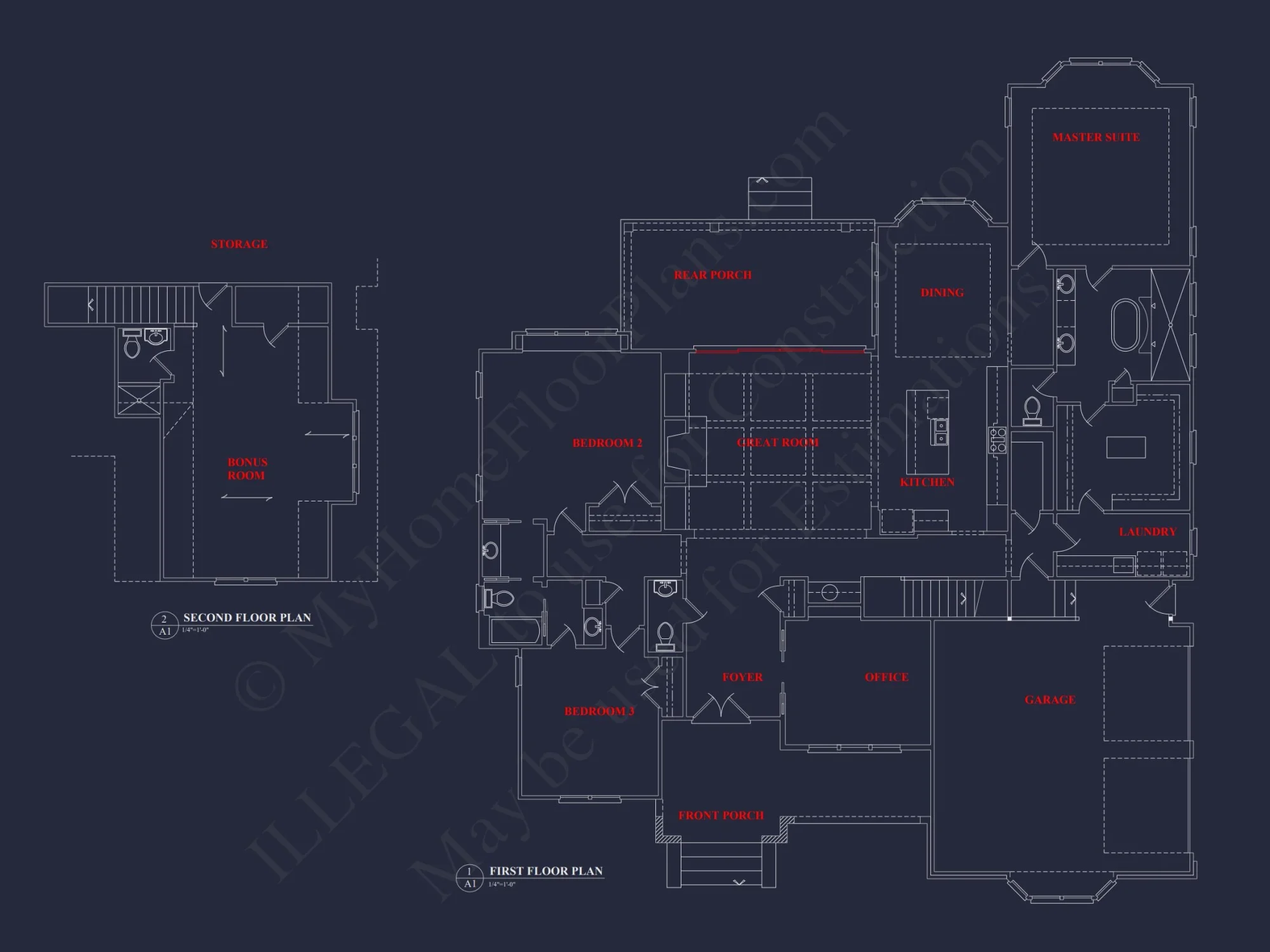Modern Craftsman house Plan with Bonus Room and 1.5 Floors