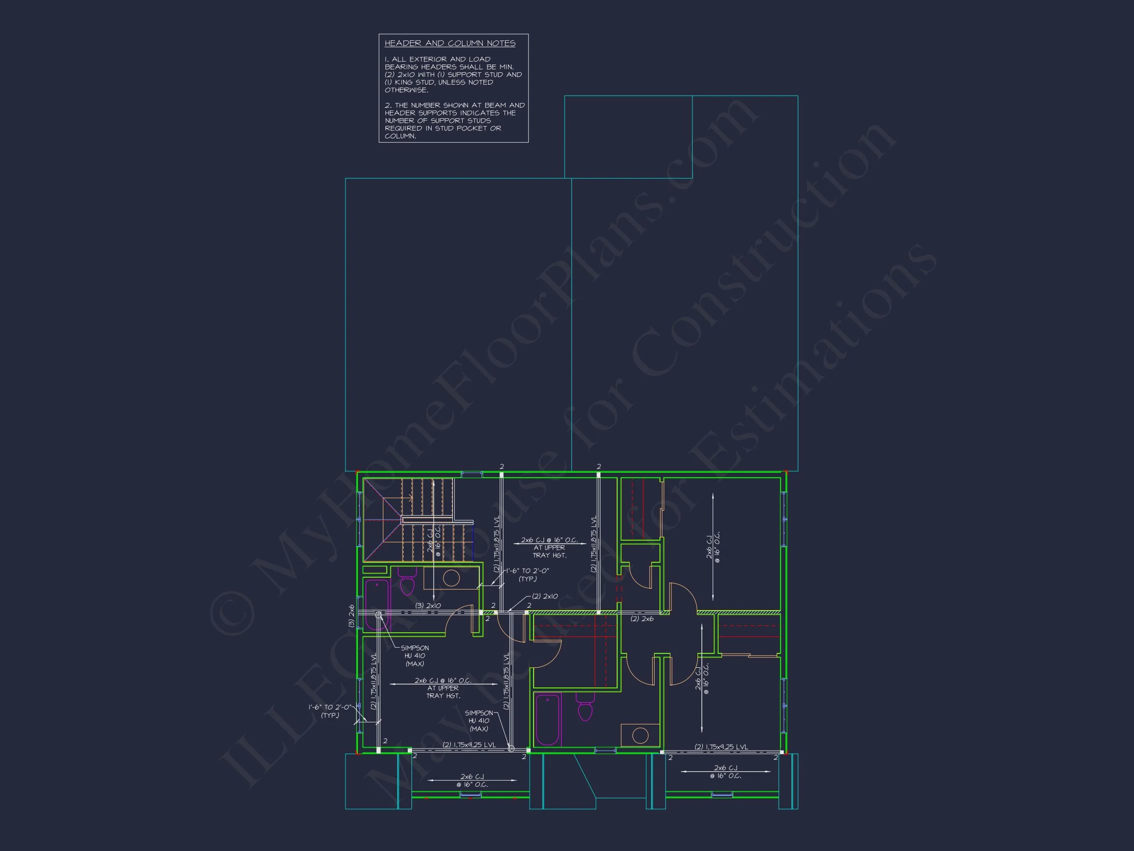 17-1718 HOUSE PLAN - Modern Farmhouse Floor Plan with CAD Designs & Features 12 Modern Farmhouse Floor Plan with CAD Designs & Features