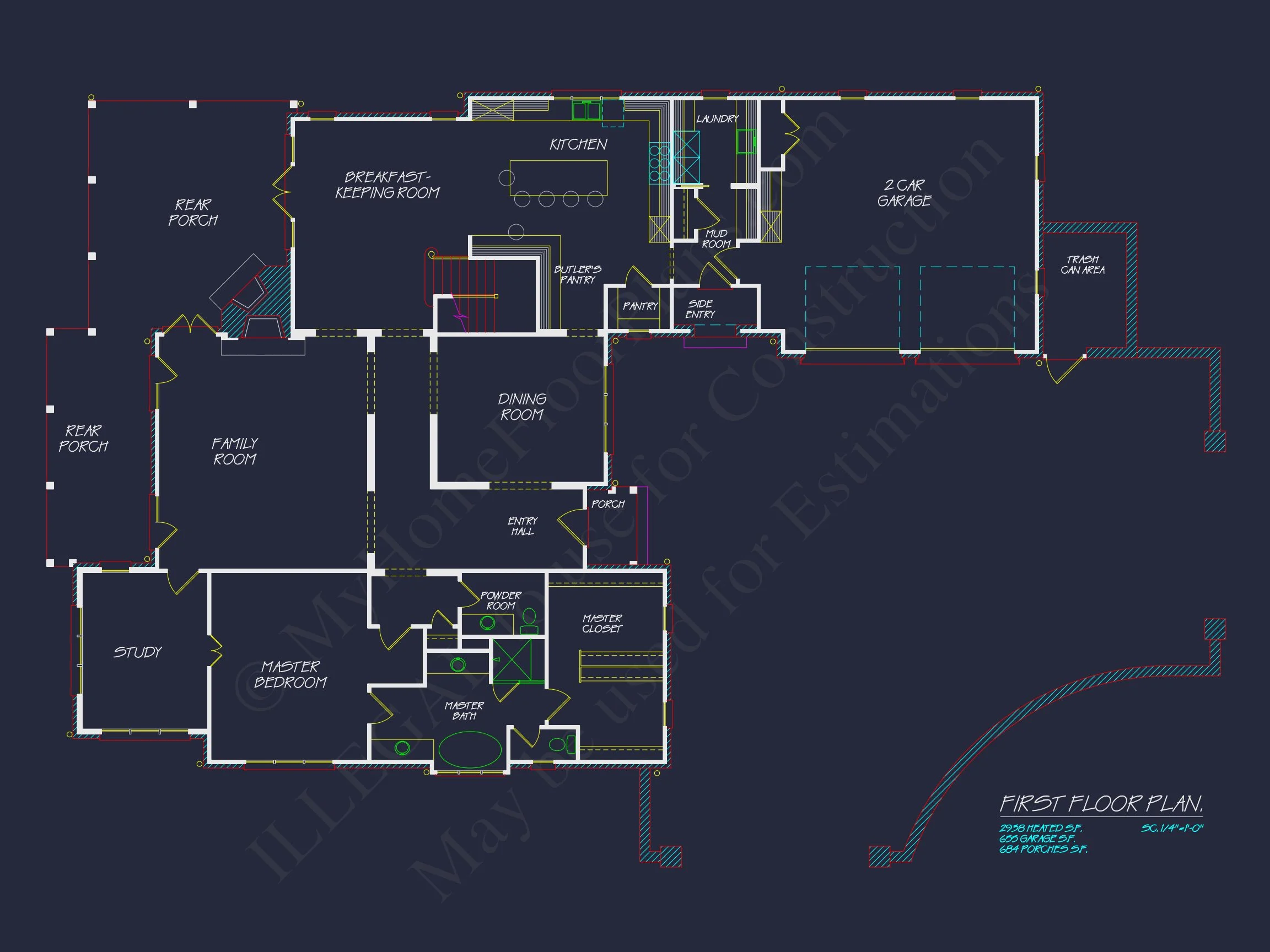 17-1451 HOUSE PLAN - Elegant House Plan with 2-Story Blueprint and French Country Design 5 Elegant house Plan with 2-Story Blueprint and French Country Design