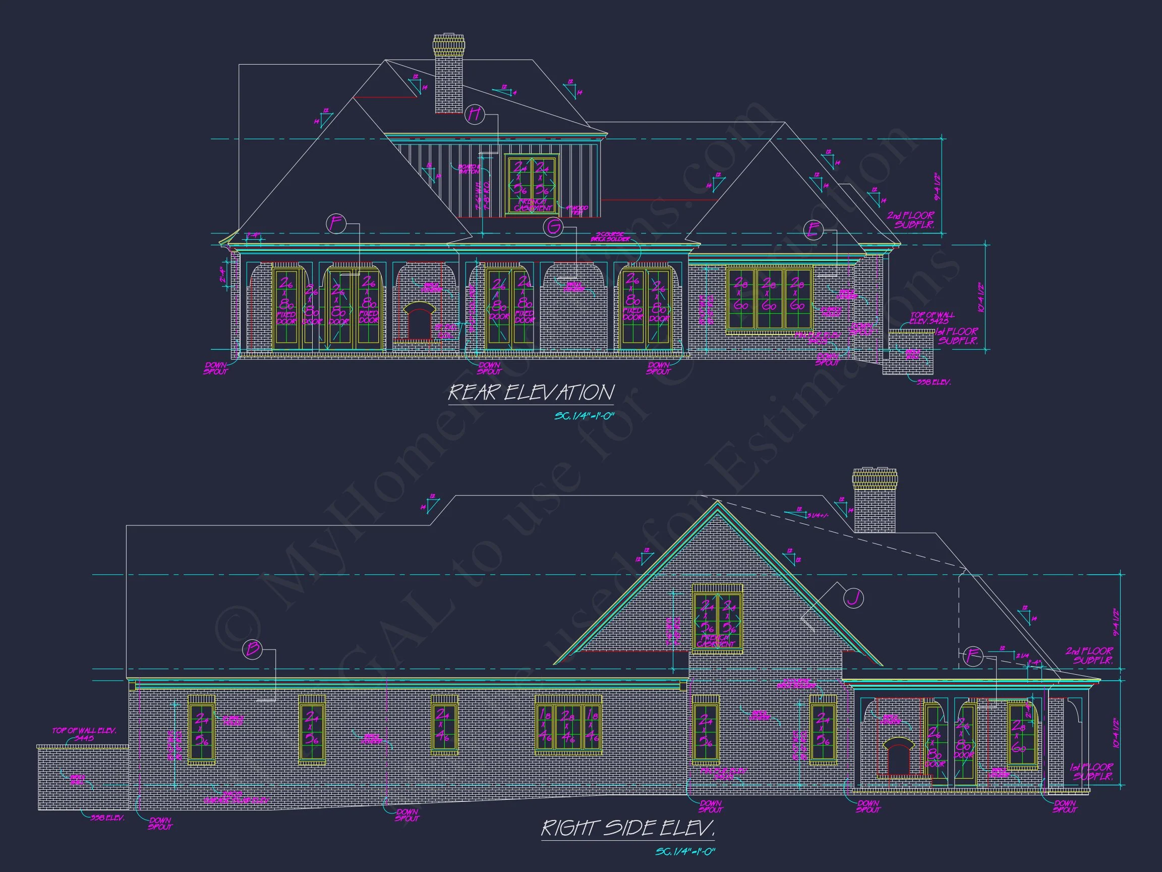 17-1451 HOUSE PLAN - Elegant House Plan with 2-Story Blueprint and French Country Design 4 Elegant house Plan with 2-Story Blueprint and French Country Design