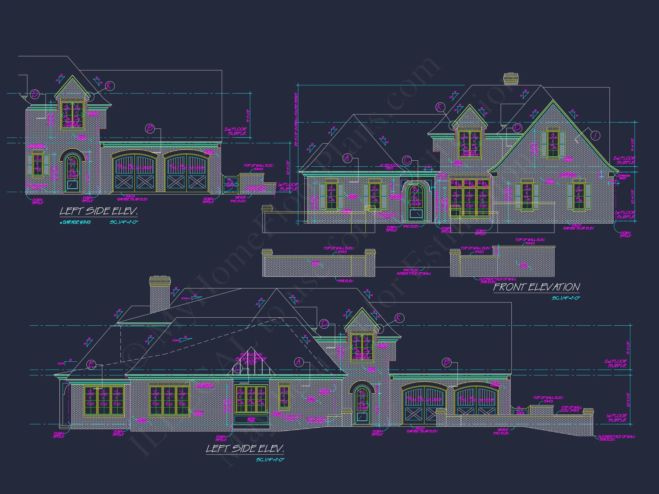 17-1451 HOUSE PLAN - Elegant House Plan with 2-Story Blueprint and French Country Design 3 Elegant house Plan with 2-Story Blueprint and French Country Design