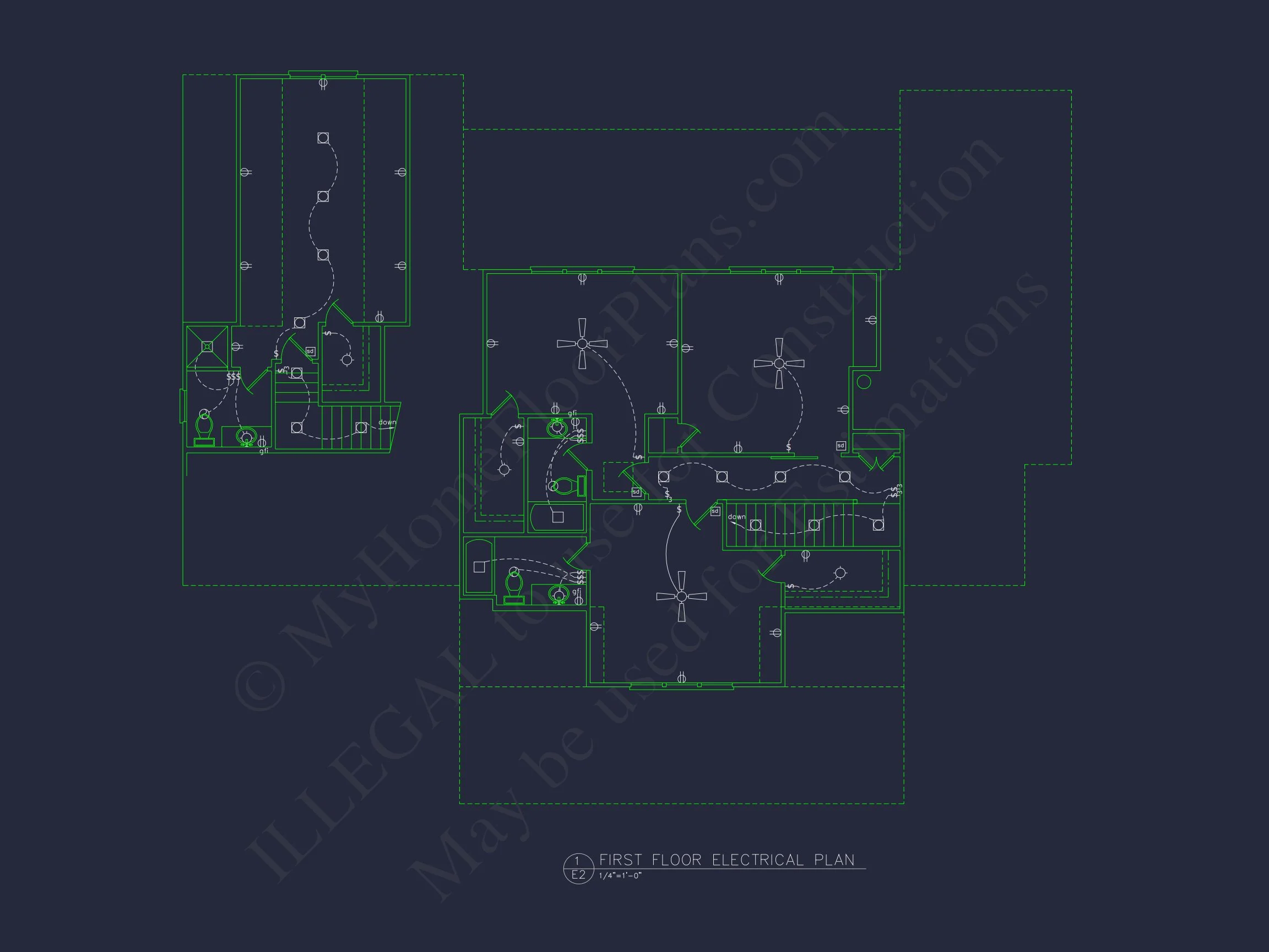 17-1397 HOUSE PLAN - Spacious House CAD Floor Plan with Custom Architectural Designs 10 Spacious house CAD Floor Plan with Custom Architectural Designs