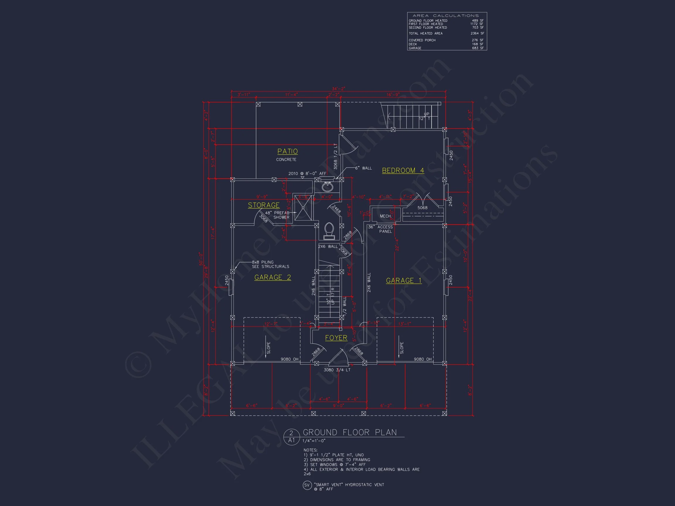 17-1380 HOUSE PLAN - Coastal House Plan with 4 Beds, Open Floor Plan & CAD Designs 33 Coastal house Plan with 4 Beds, Open Floor Plan & CAD Designs