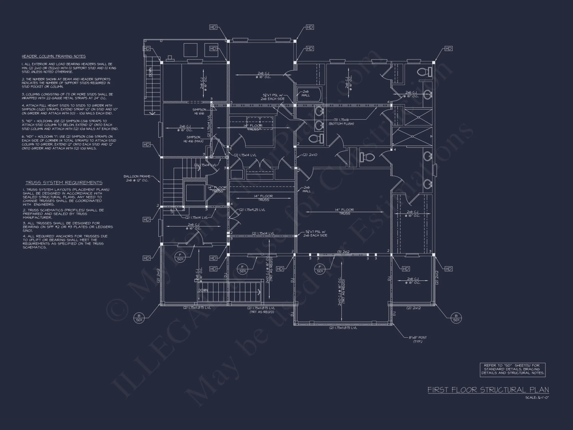 Beach House Floor Plan with 3 Beds & 3.5 Baths Design