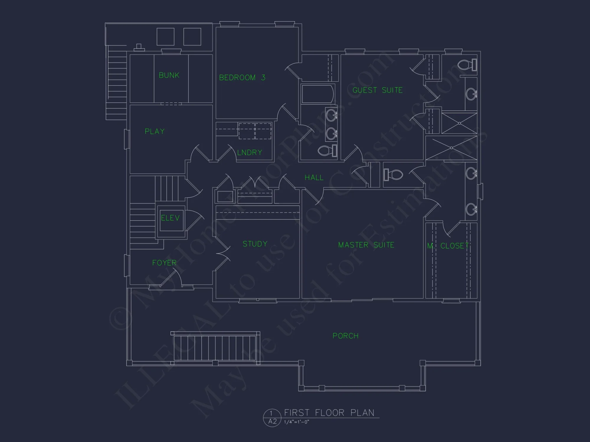 Beach House Floor Plan with 3 Beds & 3.5 Baths Design