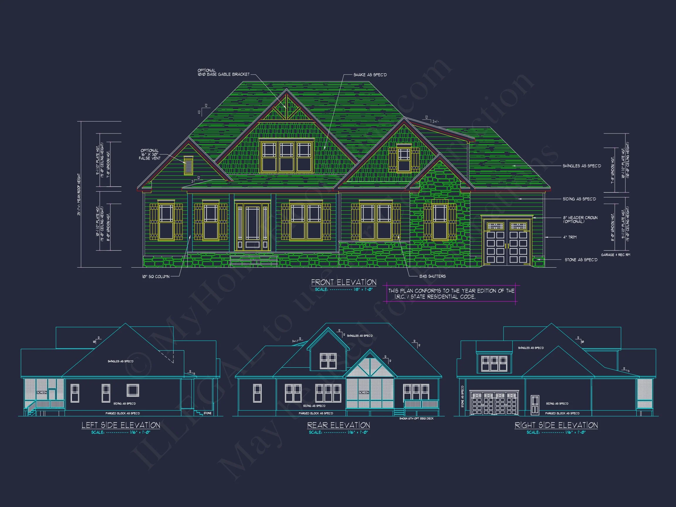 17-1341 HOUSE PLAN - Modern Craftsman House Plan with 4 Beds & 2-Story CAD Design 2 Modern Craftsman house Plan with 4 Beds & 2-Story CAD Design