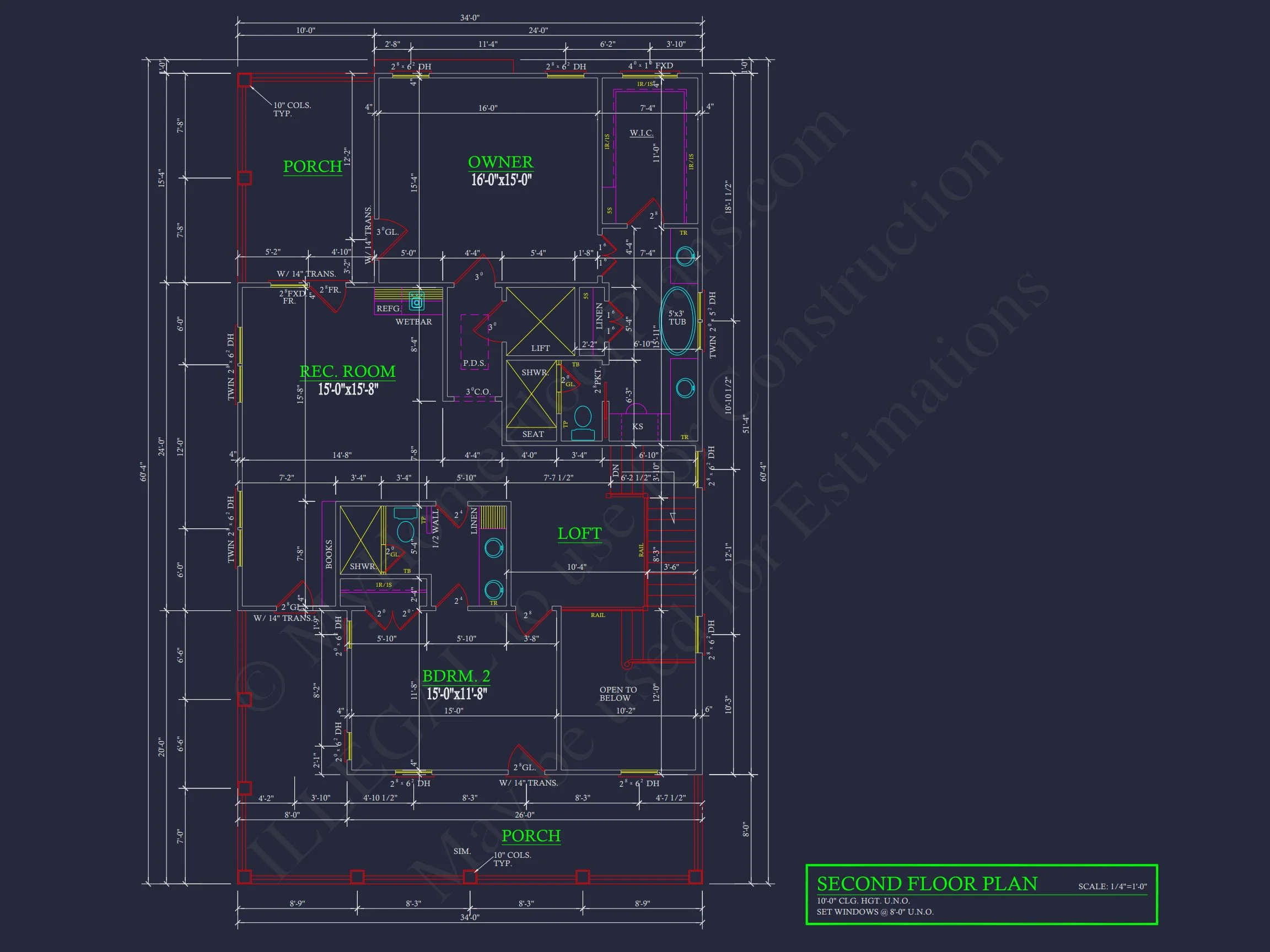 17-1189 HOUSE PLAN - Southern Colonial Farmhouse House Plan with Detailed CAD Designs 8 Southern Colonial Farmhouse house Plan with Detailed CAD Designs