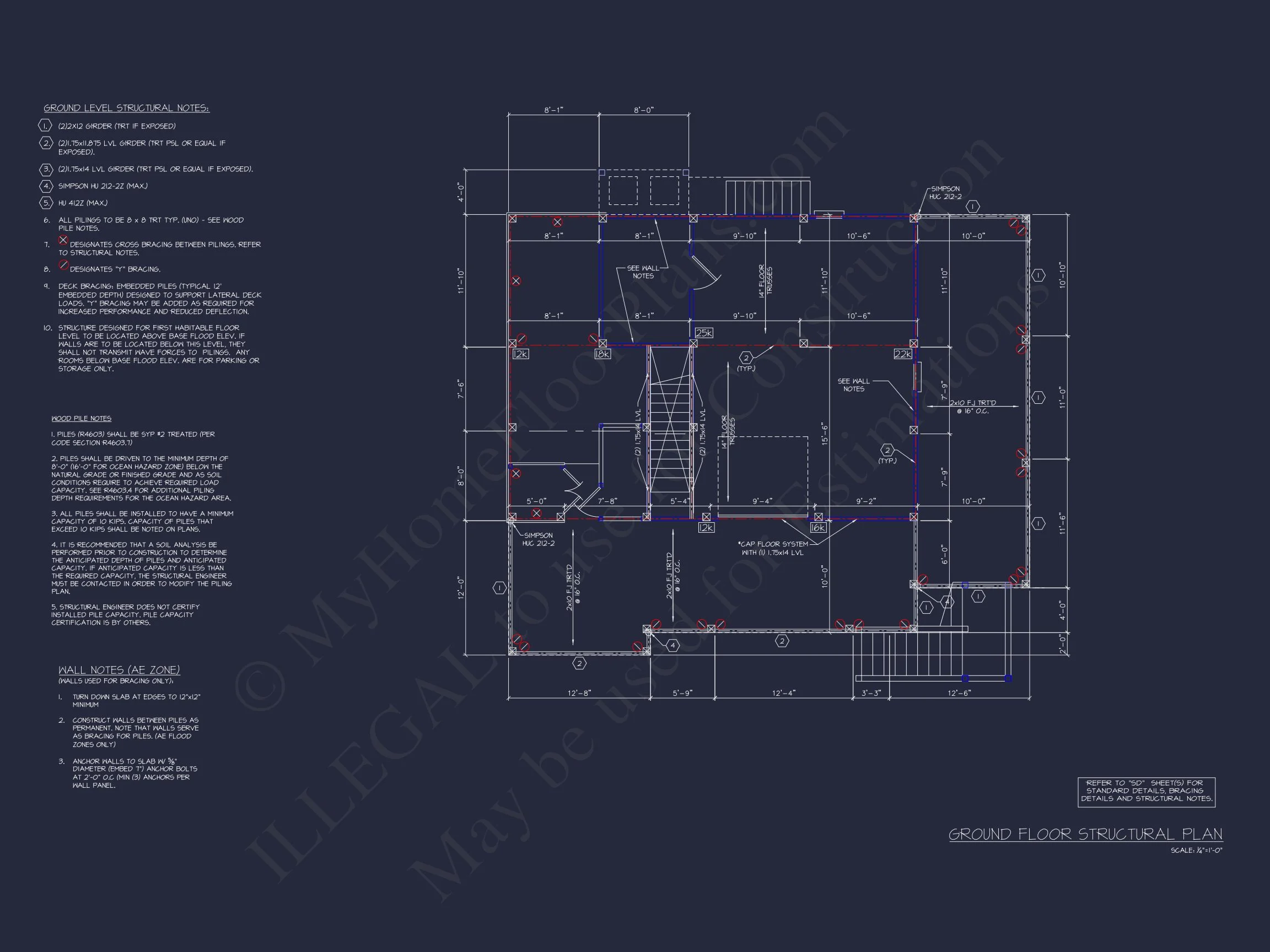 17-1160 HOUSE PLAN - Craftsman Beach House Floor Plan with CAD and Designs 9 Craftsman Beach house Floor Plan with CAD and Designs