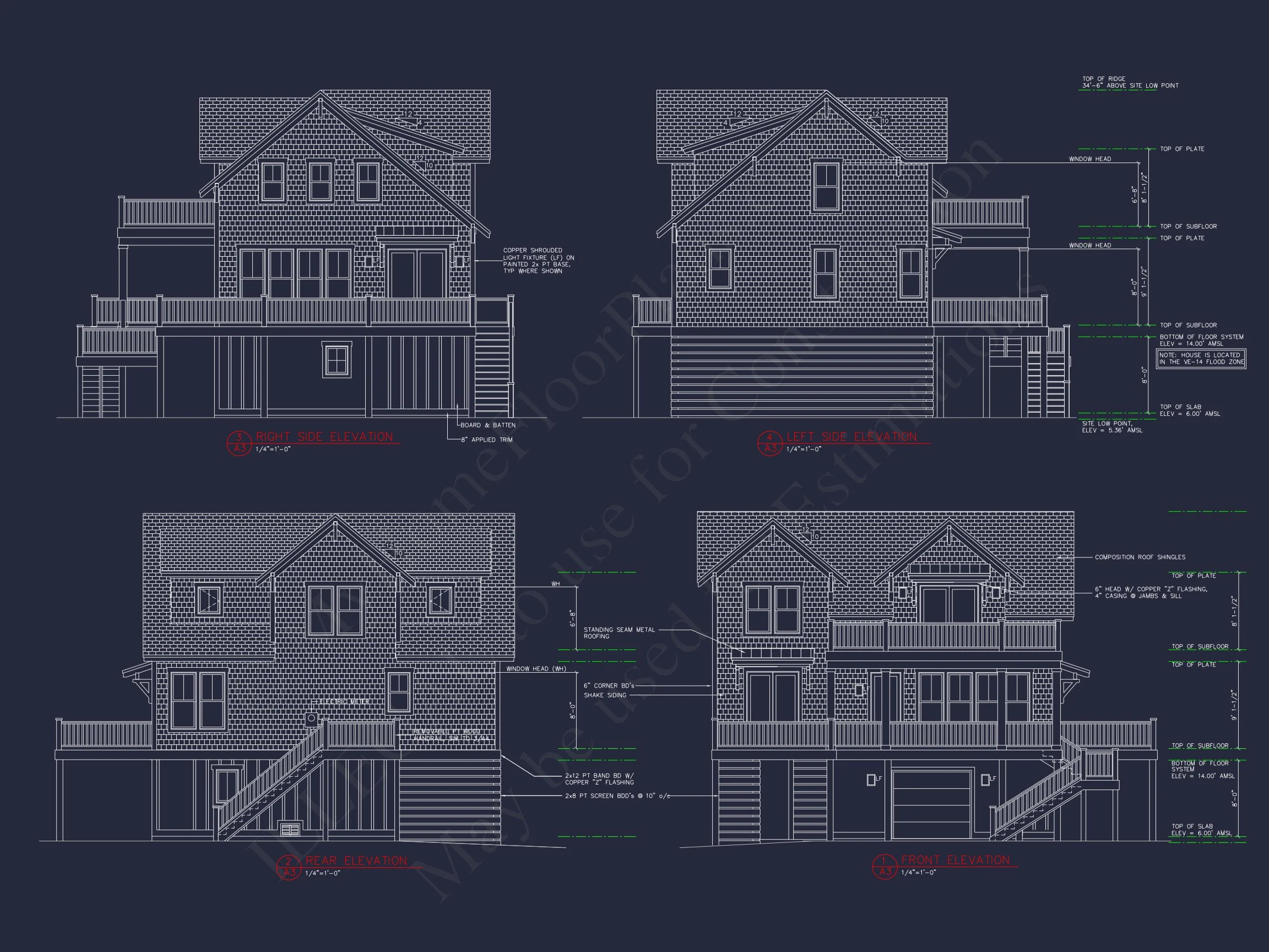 17-1160 HOUSE PLAN - Craftsman Beach House Floor Plan with CAD and Designs 2 Craftsman Beach house Floor Plan with CAD and Designs