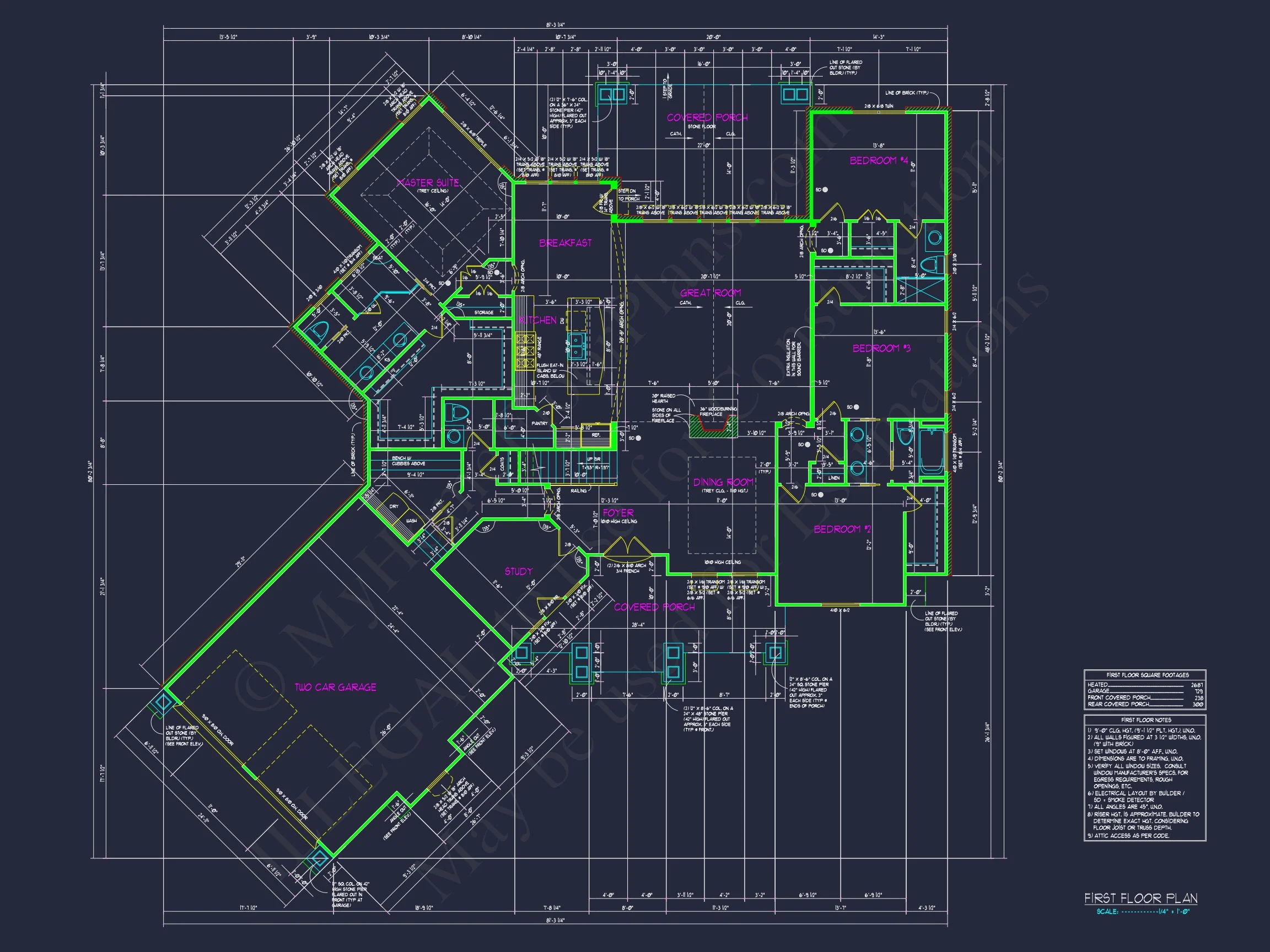 17-1039 HOUSE PLAN - Beautiful Craftsman House Plan with Detailed Floor Designs 5 Beautiful Craftsman house Plan with Detailed Floor Designs