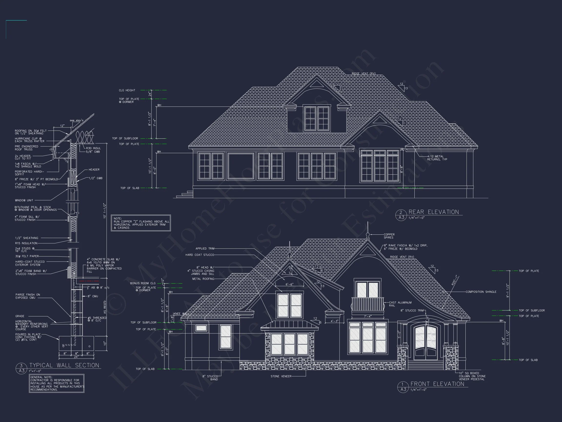 16-1836 HOUSE PLAN - Elegant Beach House Design | Floor Plan, Blueprint, & CAD Designs 5 Elegant Beach house Design
