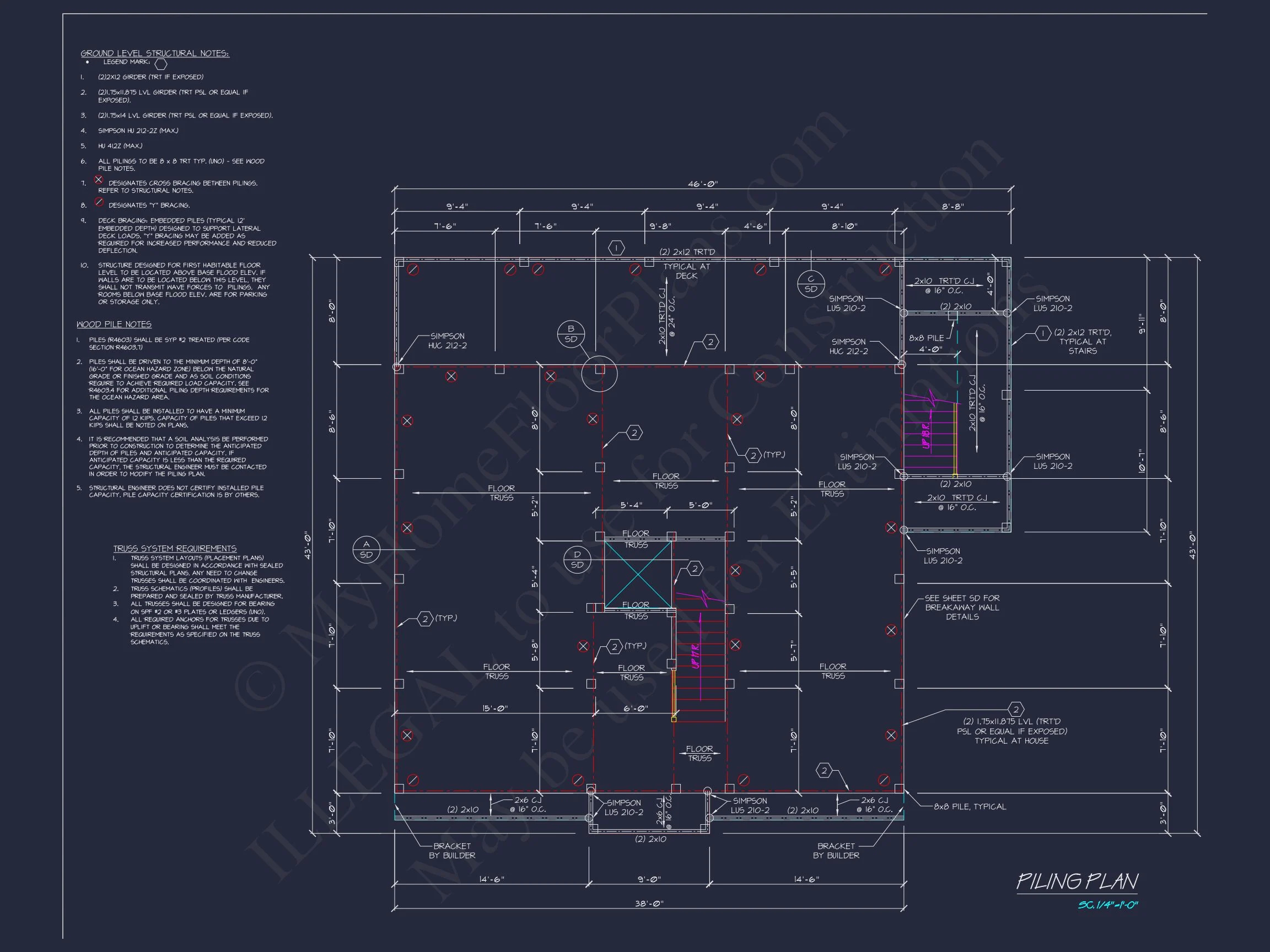 16-1818 HOUSE PLAN - Beautiful 3-Story Coastal House Plan with CAD Blueprints 15 Beautiful 3-Story Coastal house Plan with CAD Blueprints
