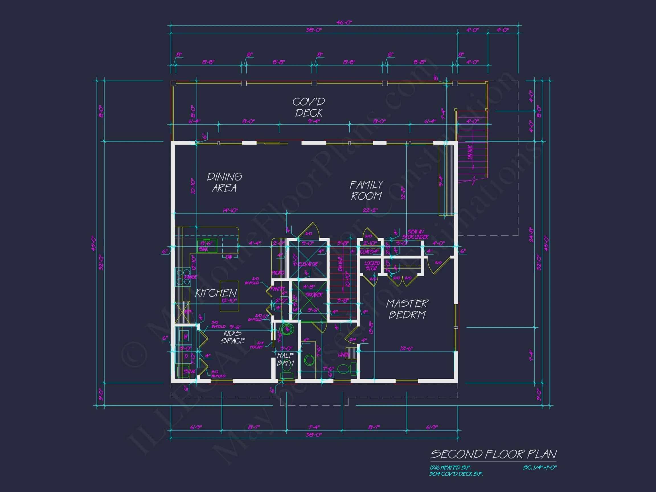 16-1818 HOUSE PLAN - Beautiful 3-Story Coastal House Plan with CAD Blueprints 14 Beautiful 3-Story Coastal house Plan with CAD Blueprints