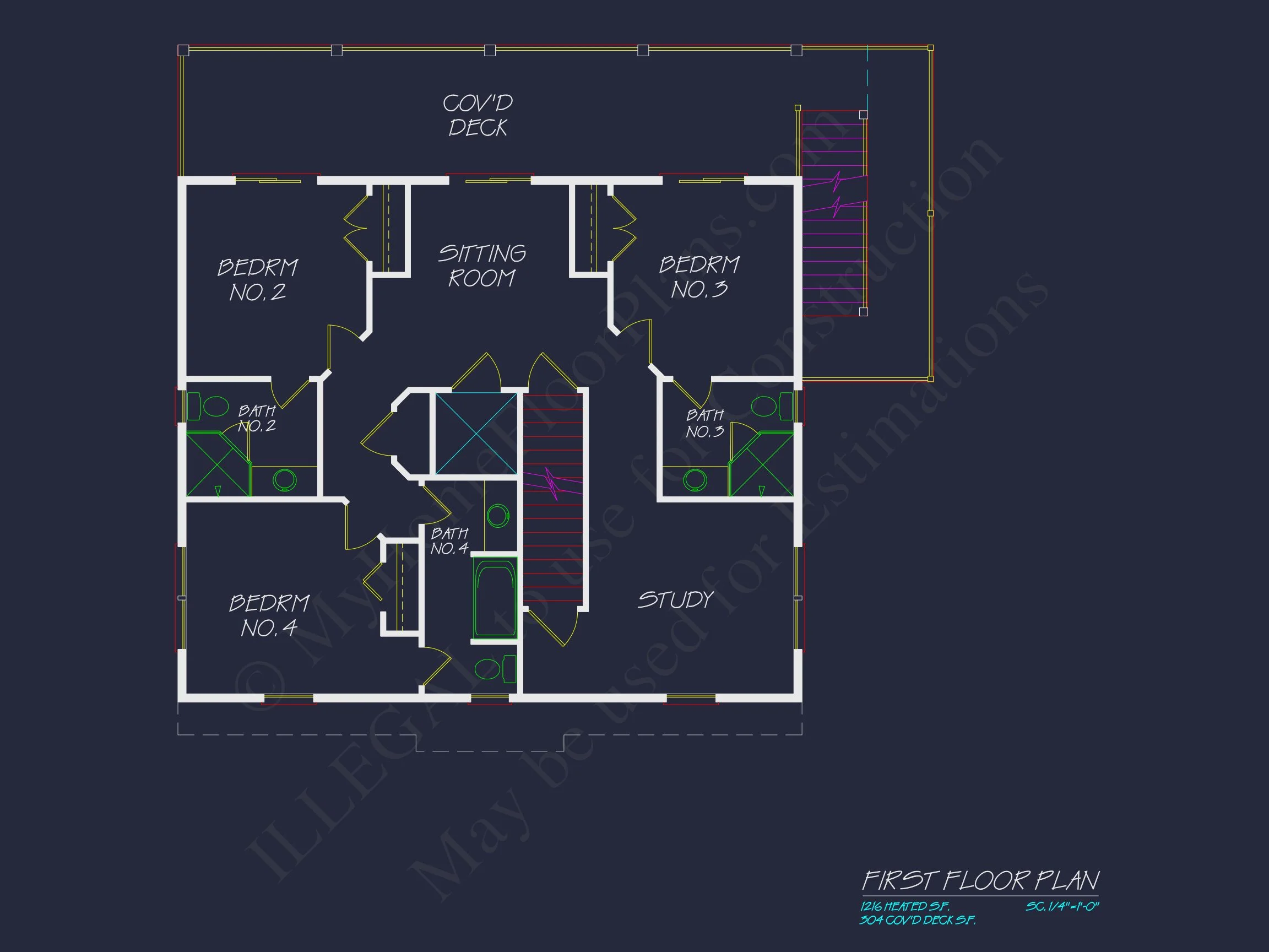 16-1818 HOUSE PLAN - Beautiful 3-Story Coastal House Plan with CAD Blueprints 10 Beautiful 3-Story Coastal house Plan with CAD Blueprints