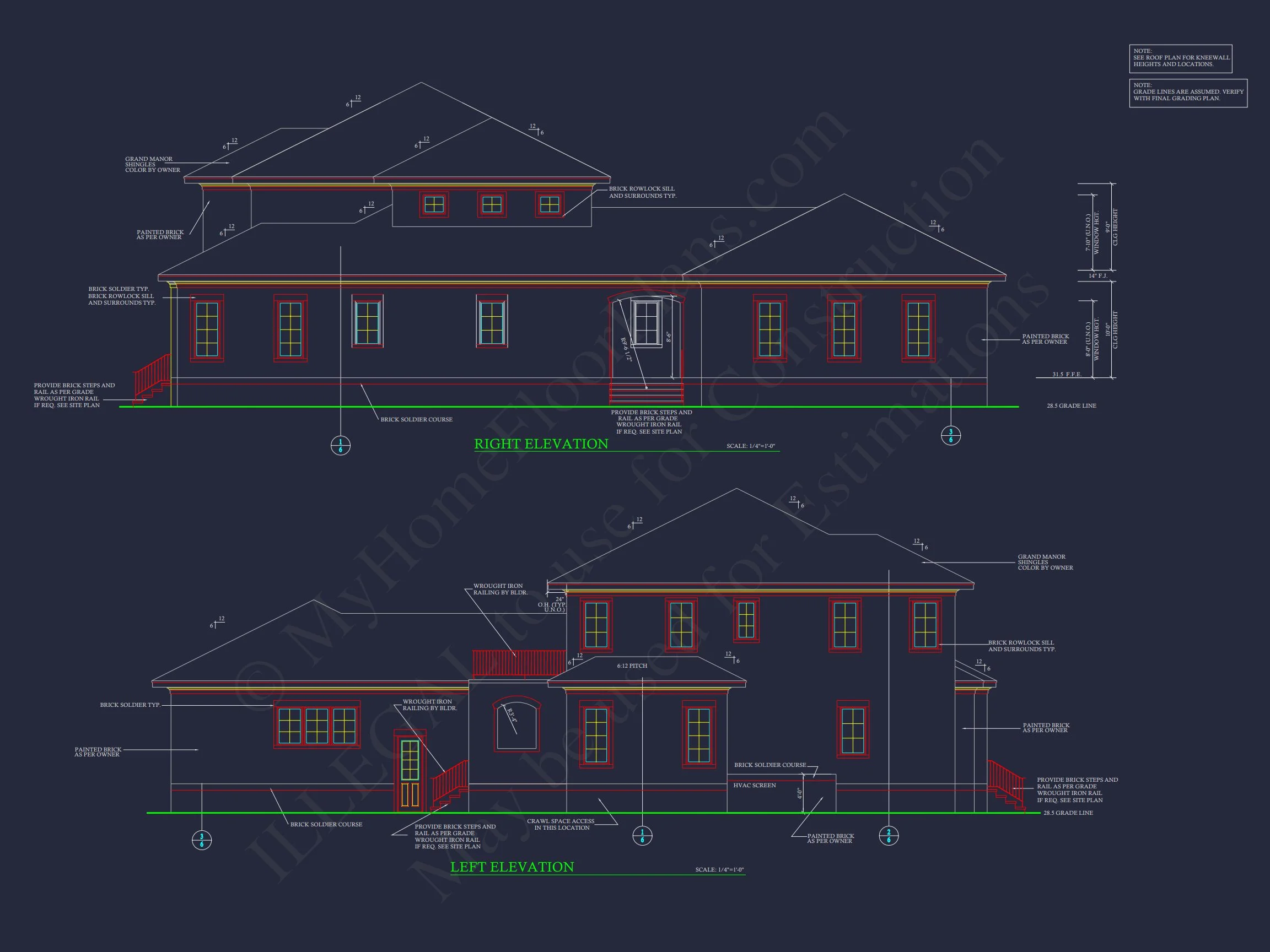 16-1795 HOUSE PLAN - Elegant House Plan with CAD Designs, 2 Floors, and 4 Bedrooms 6 Elegant house Plan with CAD Designs, 2 Floors, and 4 Bedrooms