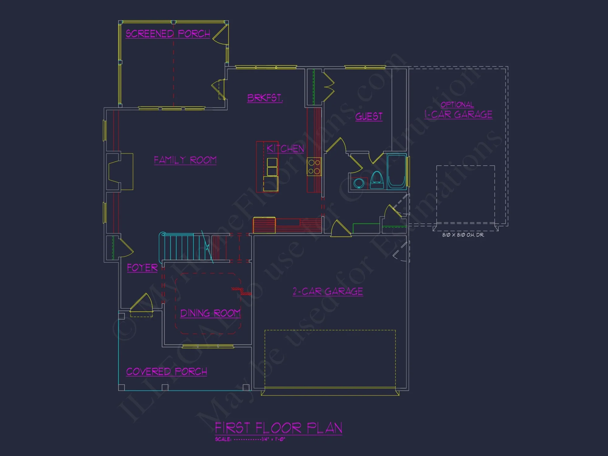 Craftsman house Plan with Open Floor Plan and 2-Car Garage