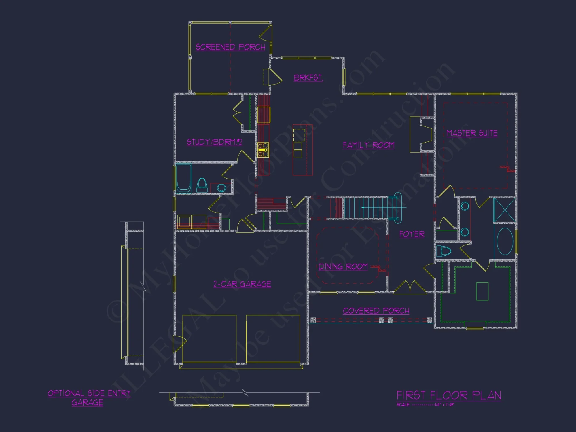 Customizable Craftsman house Plan with 2-Story Floor Blueprint