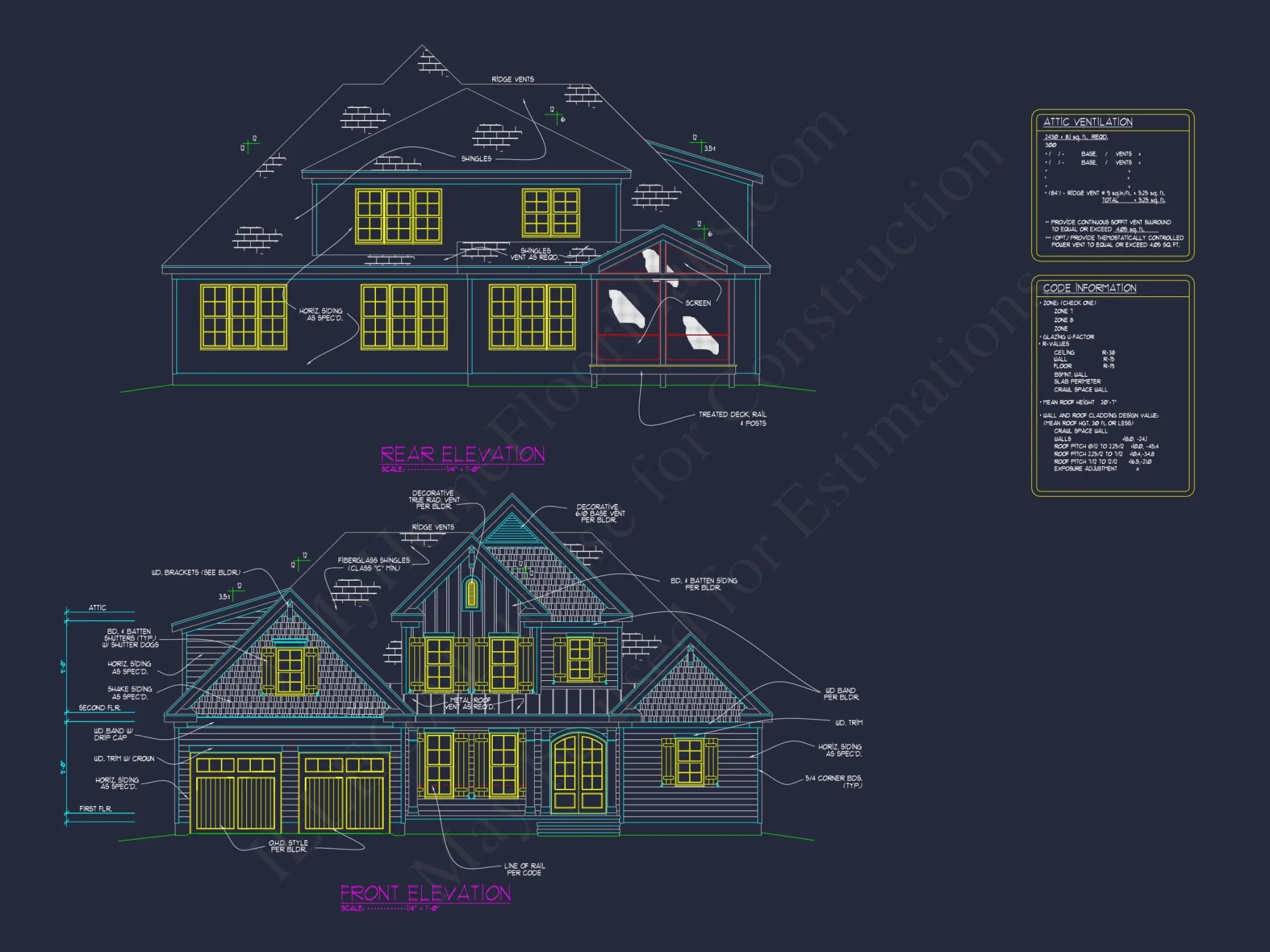 Customizable Craftsman house Plan with 2-Story Floor Blueprint