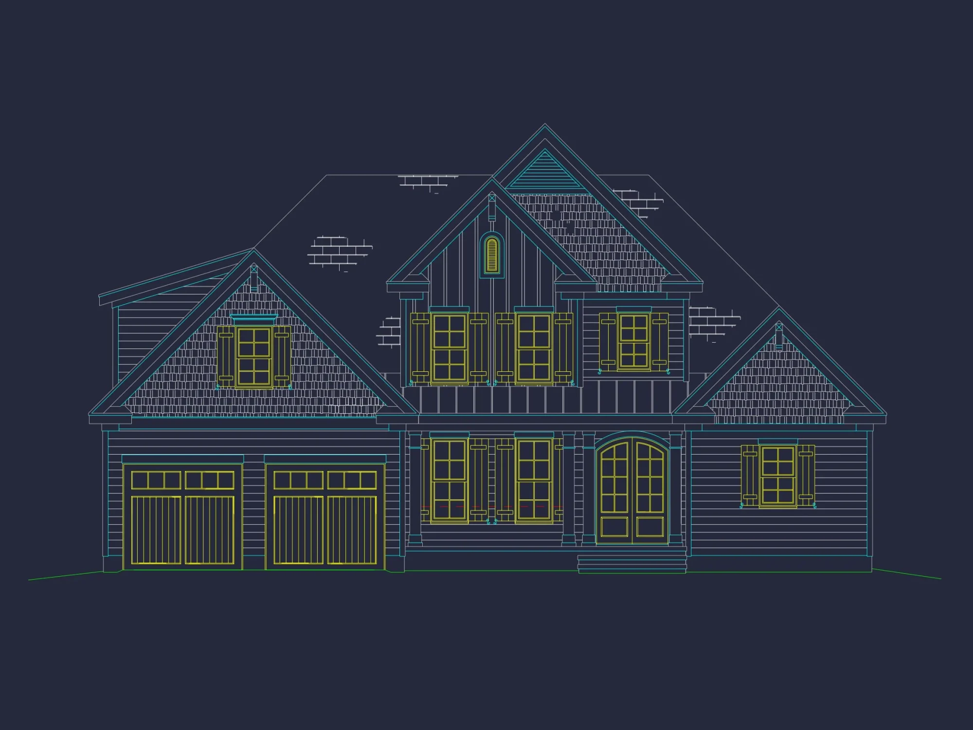 Customizable Craftsman house Plan with 2-Story Floor Blueprint