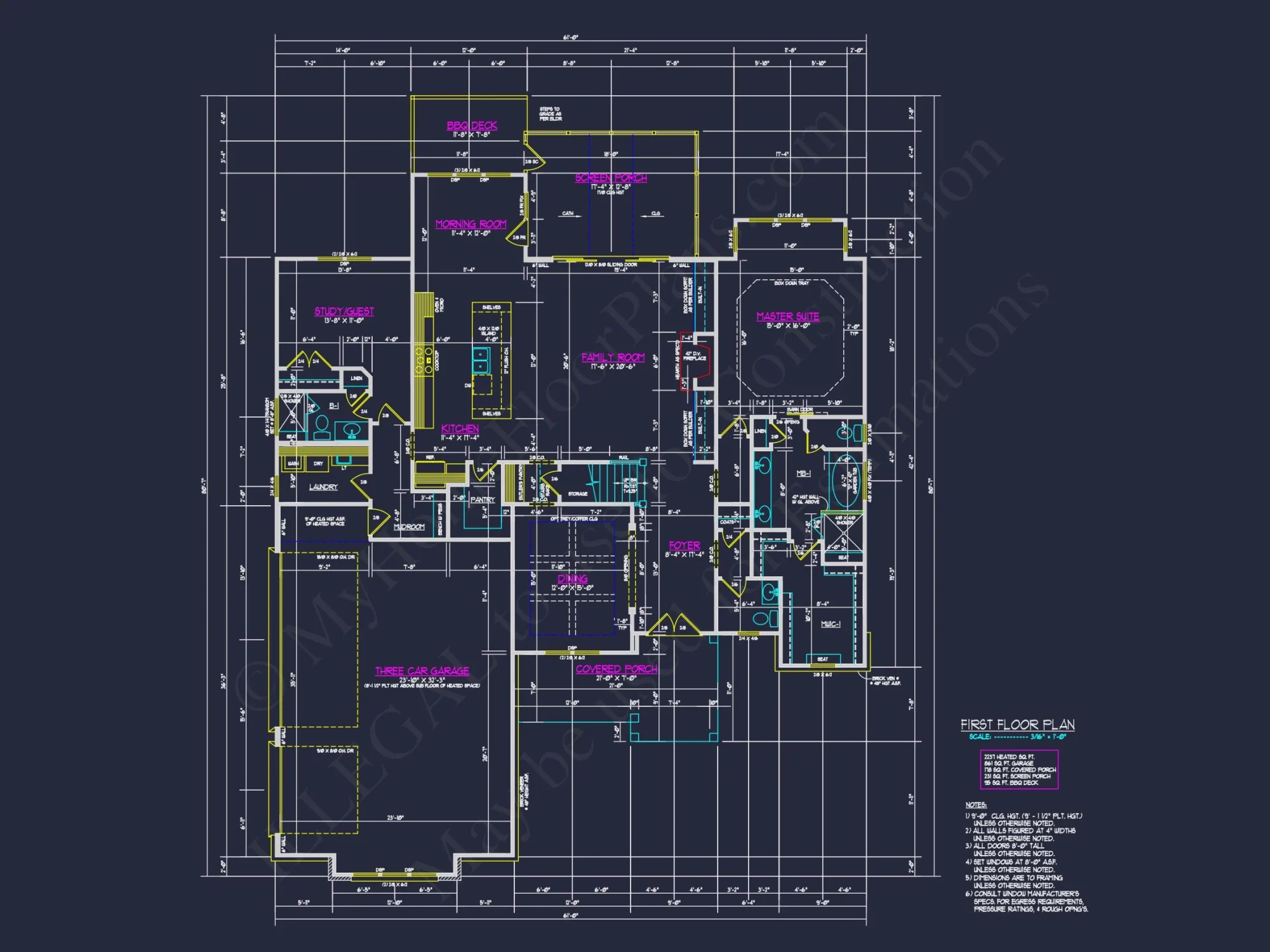 Craftsman house Floor Plan: Detailed Blueprint for 2-Story Designs