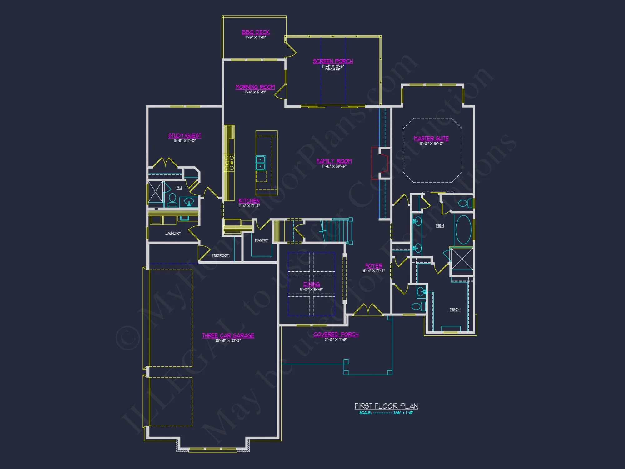 Craftsman house Floor Plan: Detailed Blueprint for 2-Story Designs