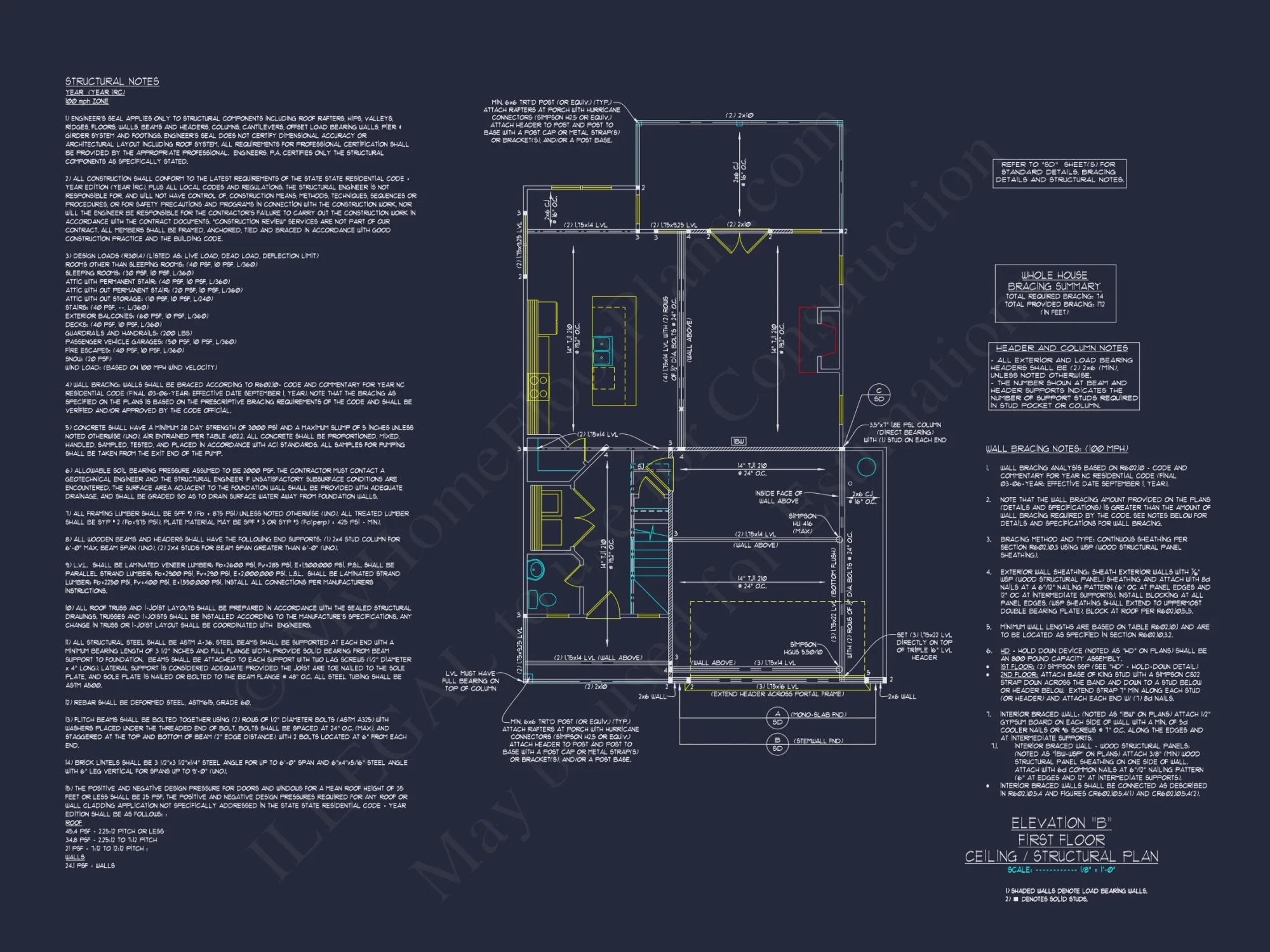 Modern Craftsman house Floor Plan with 2-Story Design and CAD