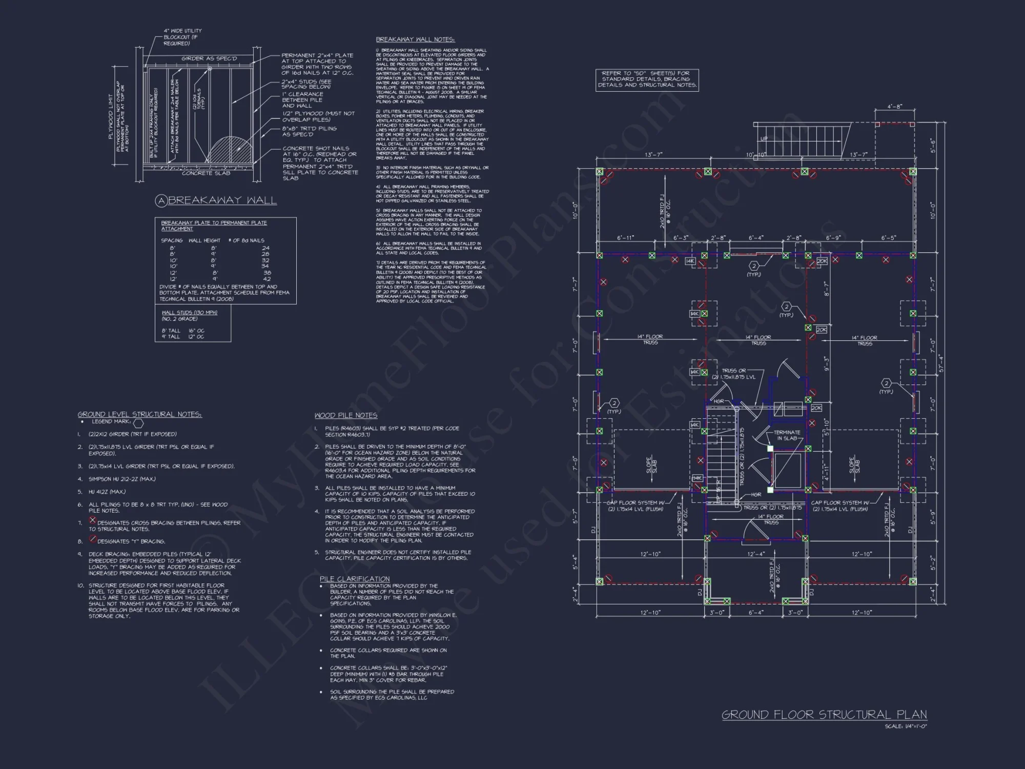 Modern Beach house Plan with 3 Floors and CAD Designs