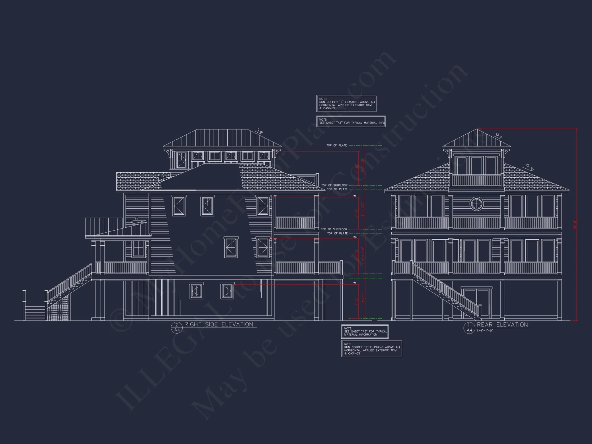Modern Beach house Plan with 3 Floors and CAD Designs