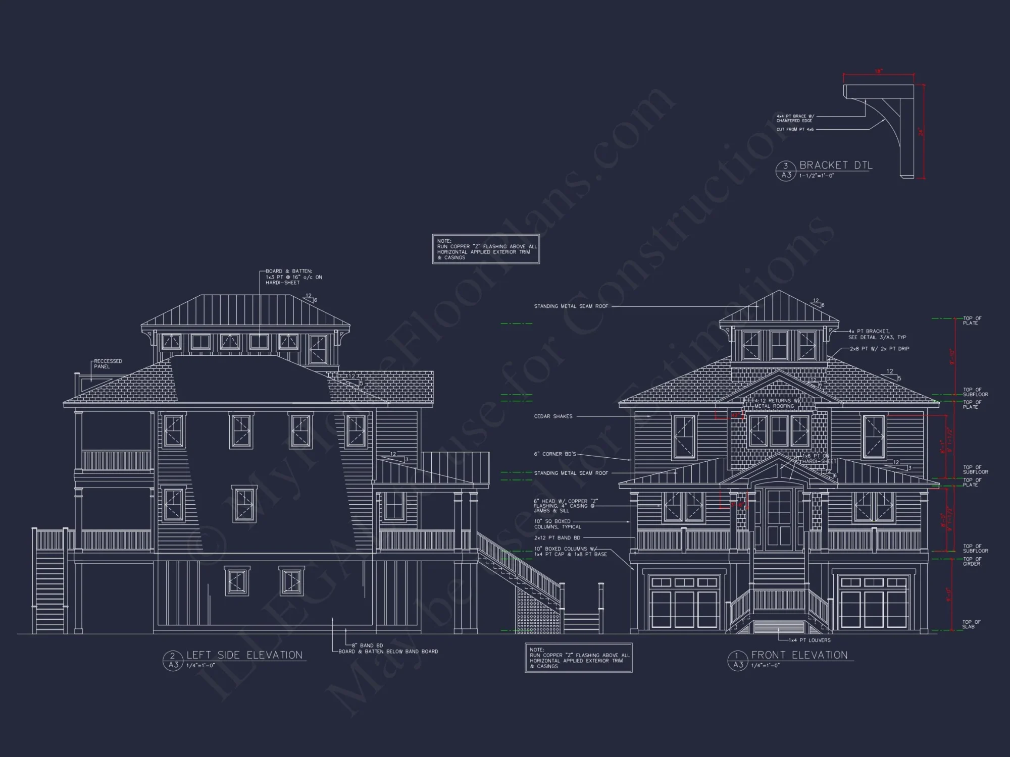 Modern Beach house Plan with 3 Floors and CAD Designs