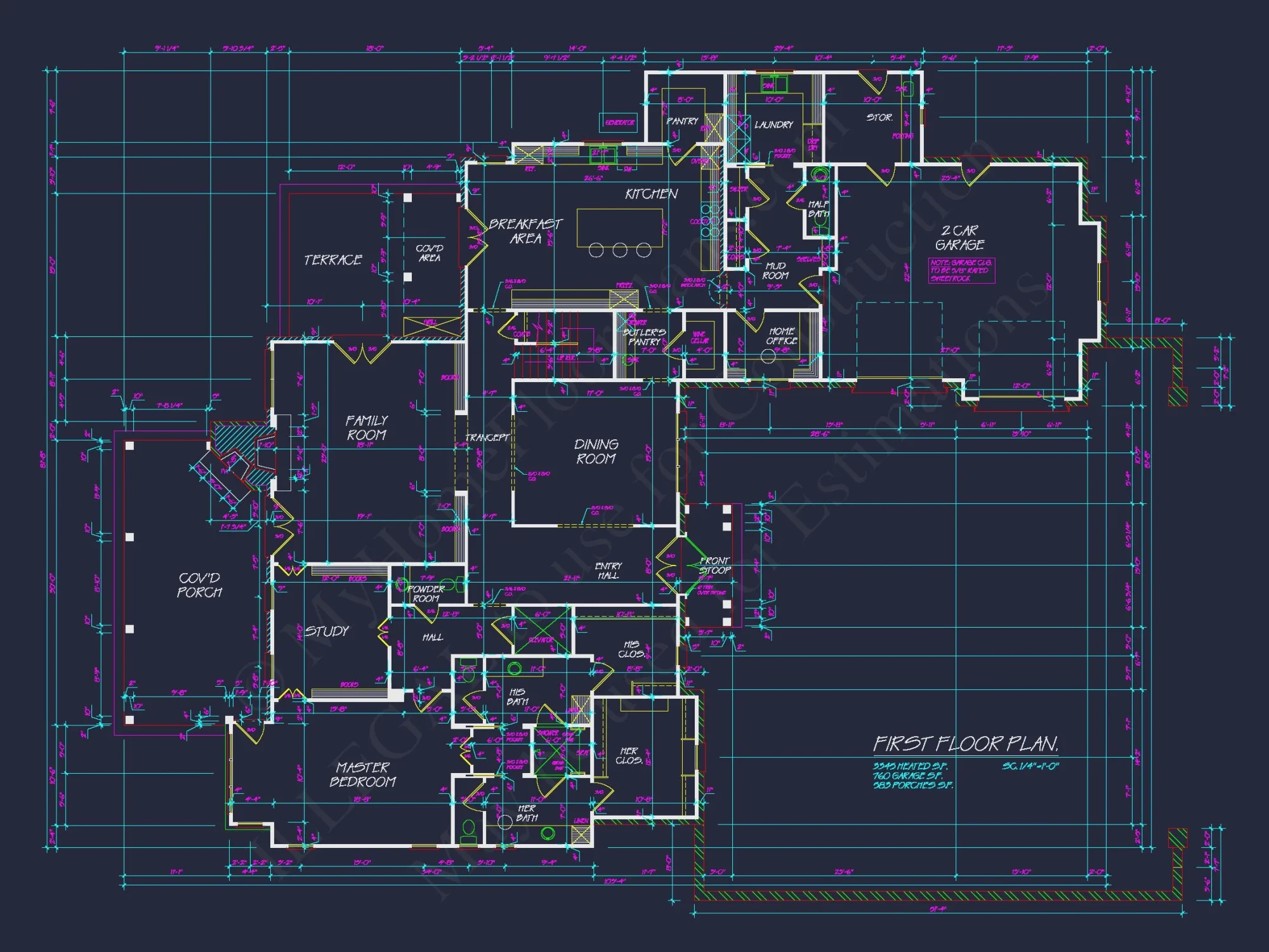 Spacious house Plan with Elegant CAD Designs