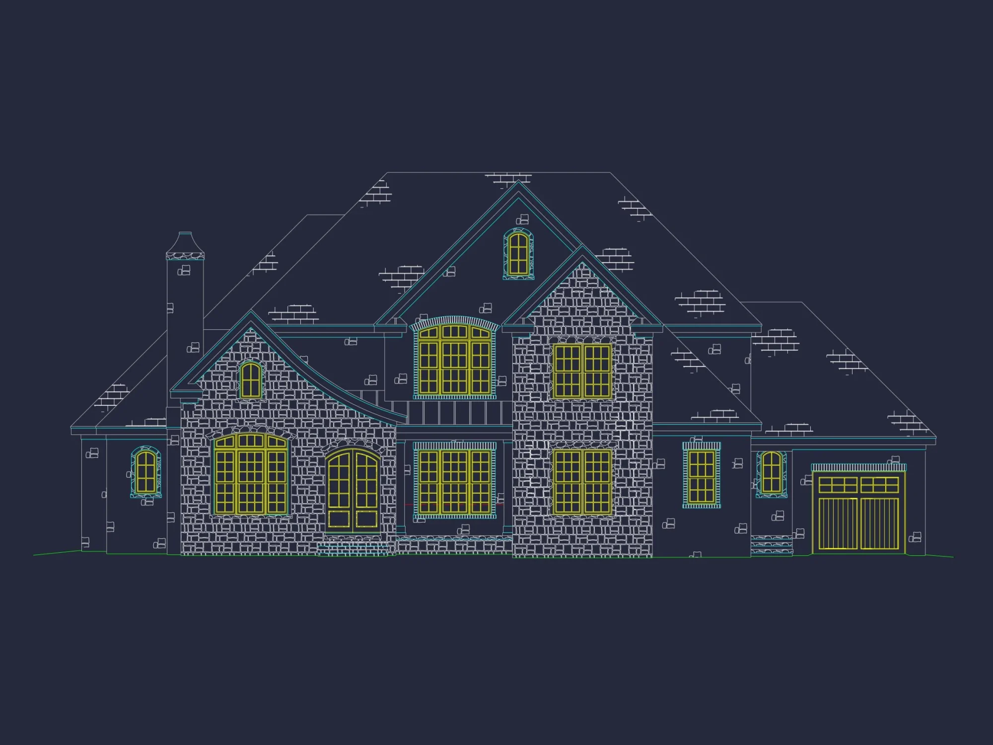 Luxurious house Plan with Detailed Blueprint Designs