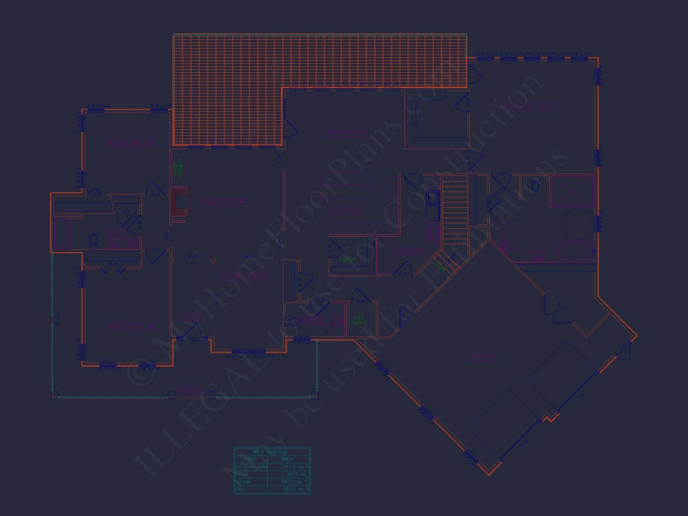 16-1394 HOUSE PLAN - Spacious House Plan with Angled Garage and Modern Blueprint 7 Spacious house Plan with Angled Garage and Modern Blueprint