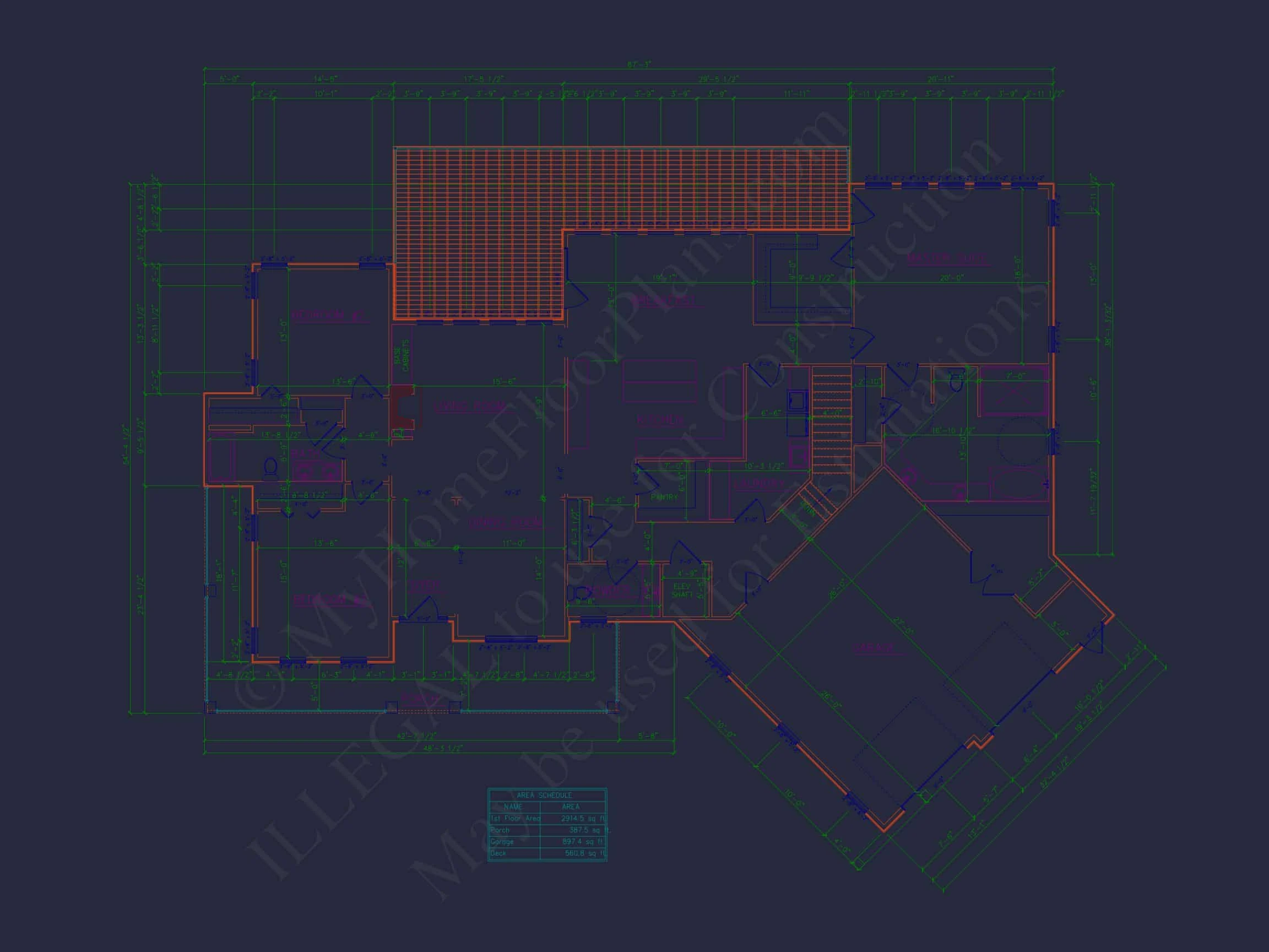 16-1394 HOUSE PLAN - Spacious House Plan with Angled Garage and Modern Blueprint 6 Spacious house Plan with Angled Garage and Modern Blueprint