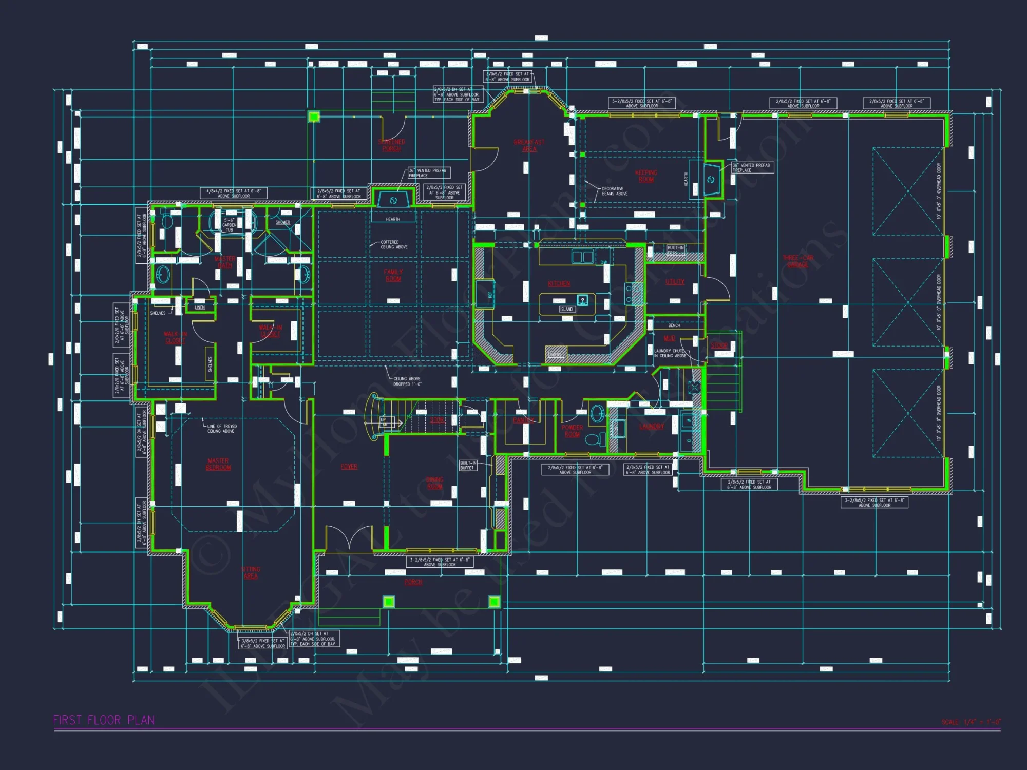 Stunning 4, 234 Sq Ft house Floor Plan with 3 Bedrooms