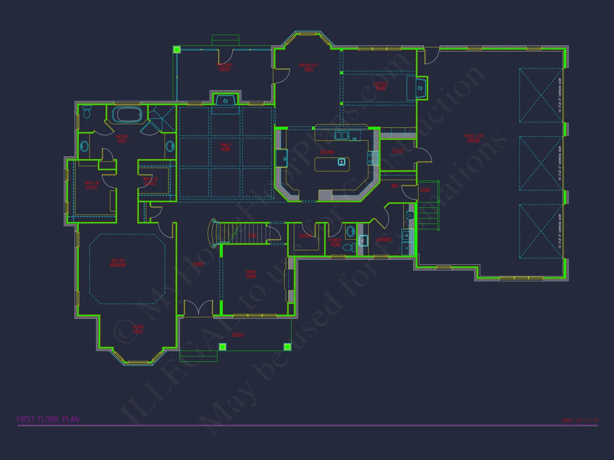 Stunning 4, 234 Sq Ft house Floor Plan with 3 Bedrooms