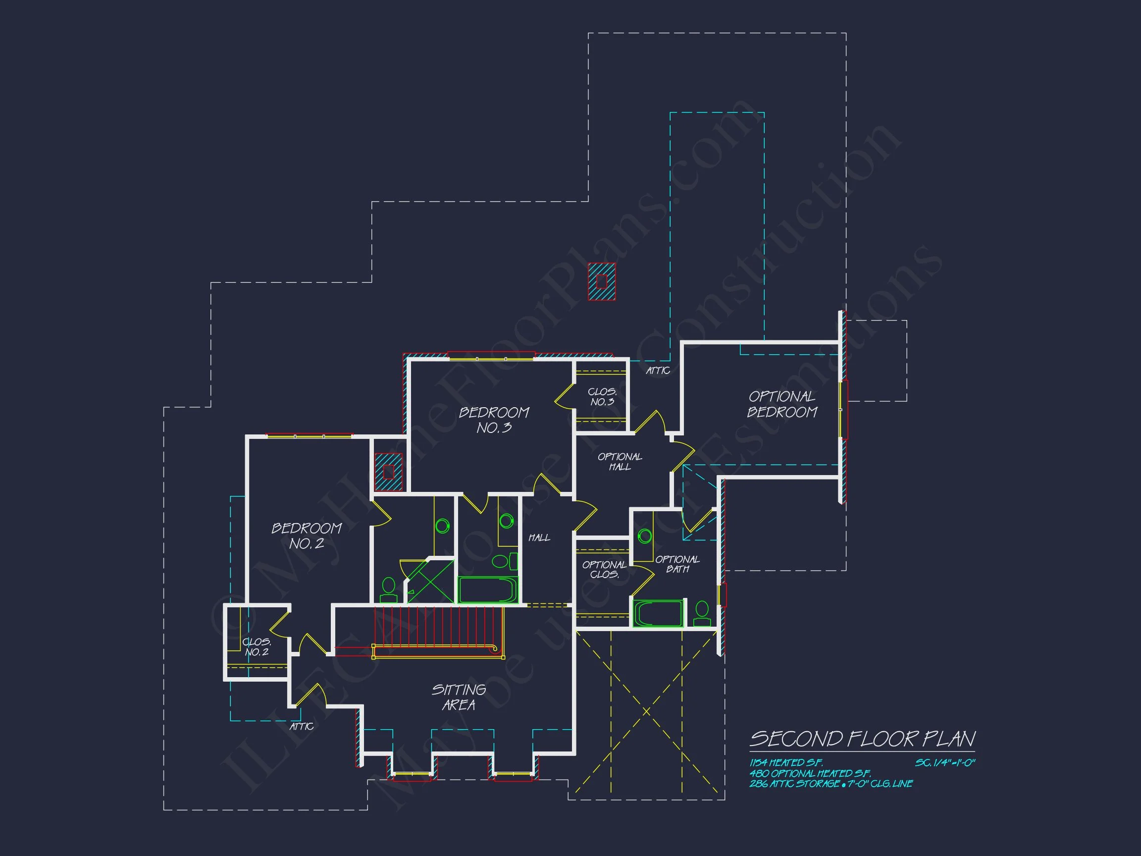 16-1304 HOUSE PLAN - French Country House Plan with 2 Floors, 4 Beds, & CAD Blueprint 11 French Country house Plan with 2 Floors, 4 Beds, & CAD Blueprint